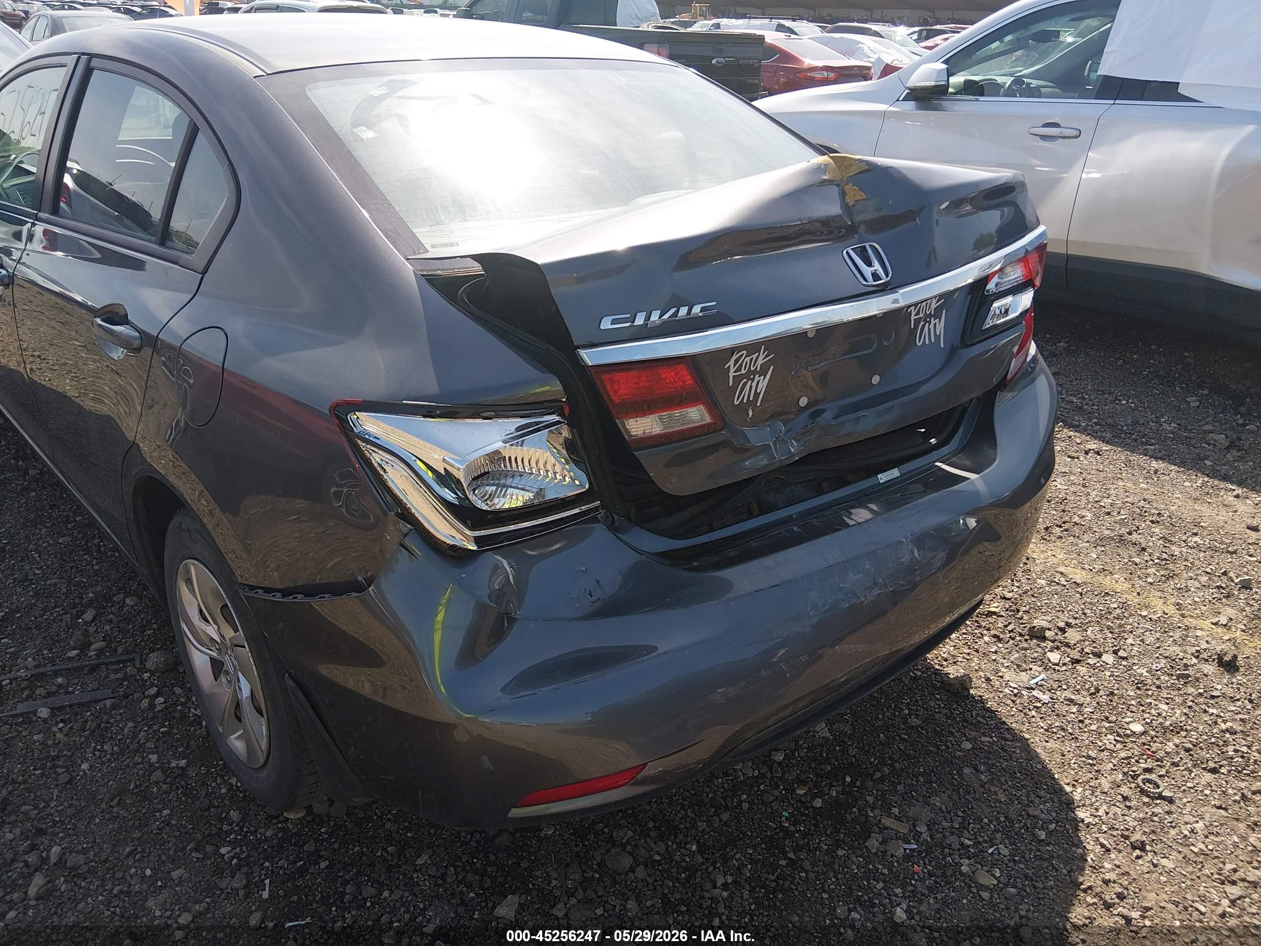 2013 Honda Civic Lx Серый vin: 2HGFB2F55DH569514