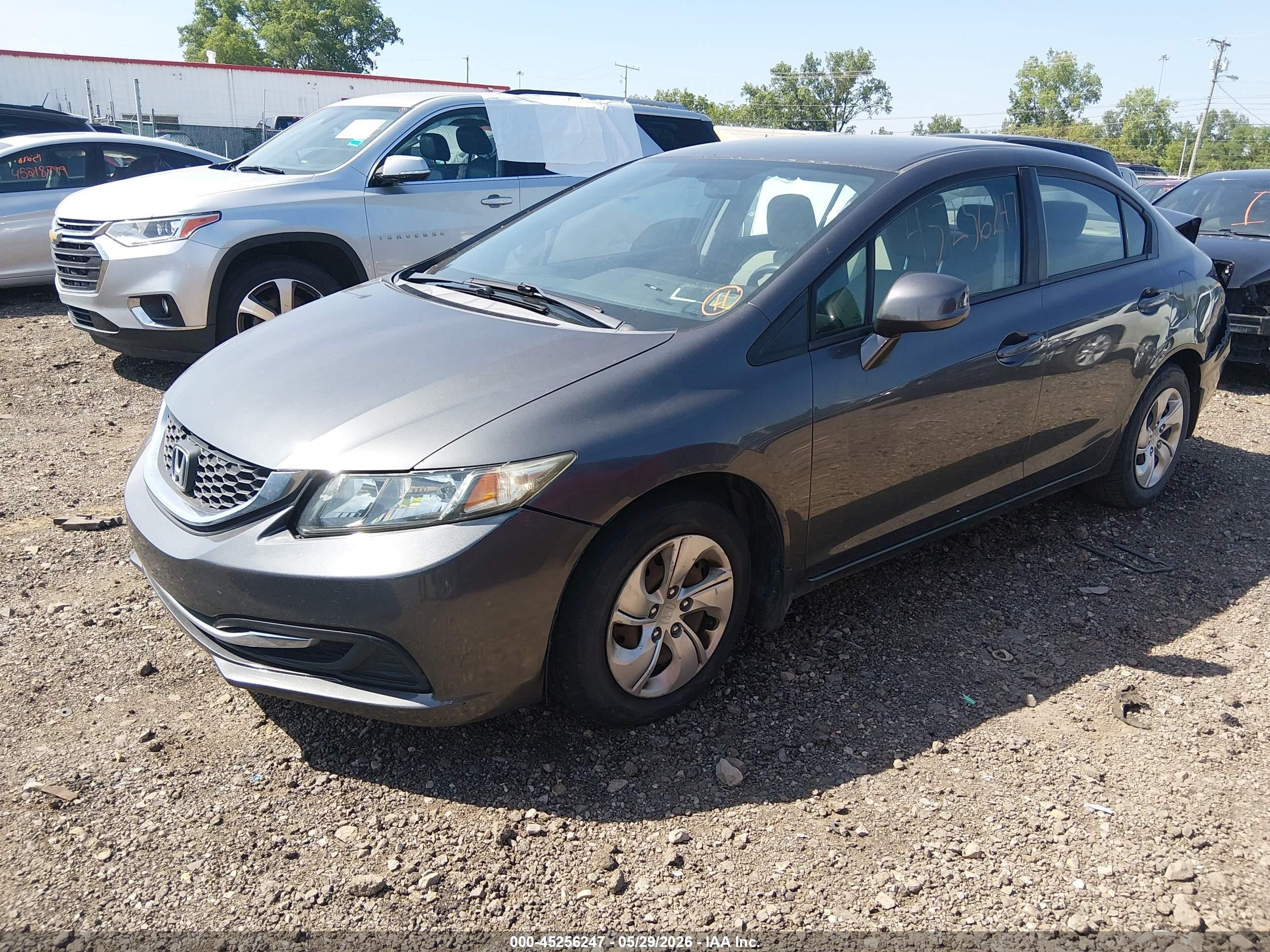 2013 Honda Civic Lx Серый vin: 2HGFB2F55DH569514