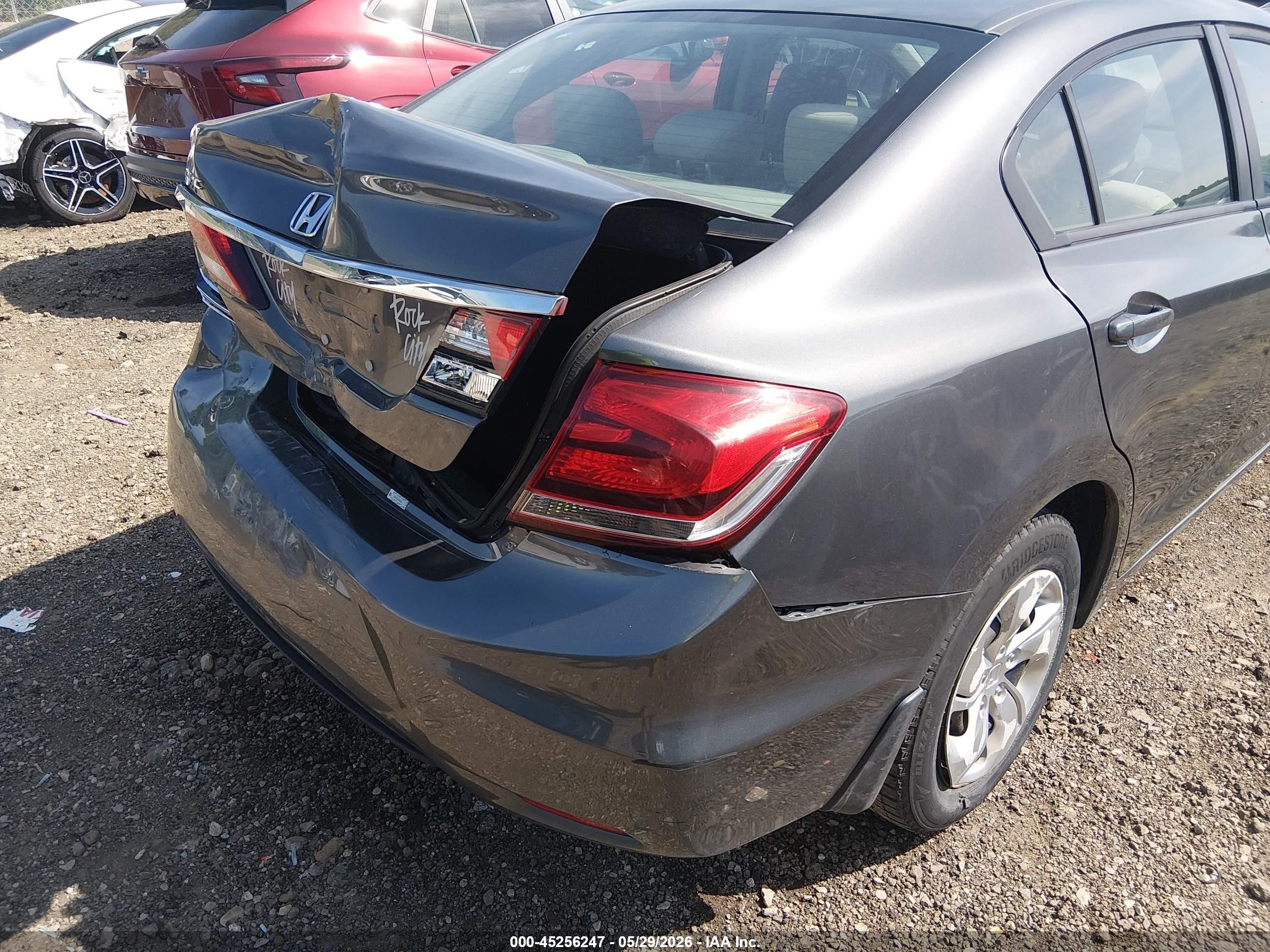 2013 Honda Civic Lx Серый vin: 2HGFB2F55DH569514