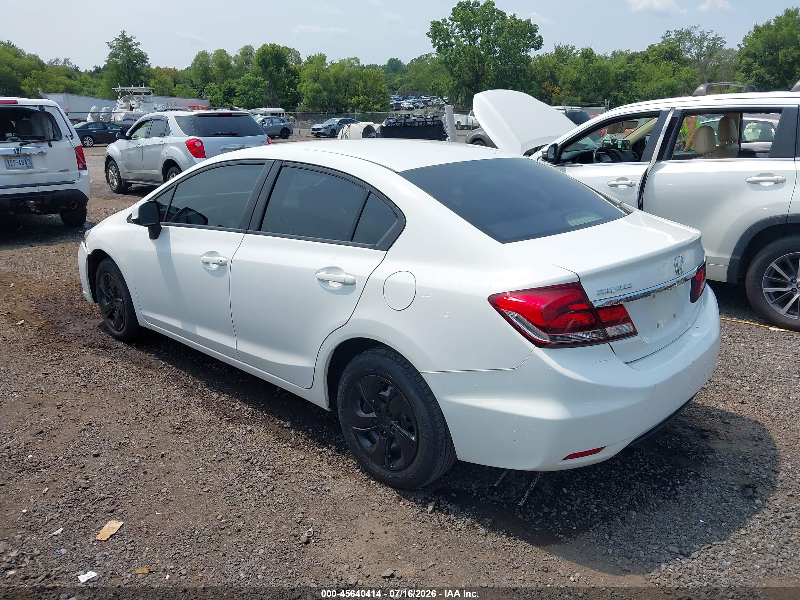 2013 Honda Civic Lx White vin: 2HGFB2F55DH570033