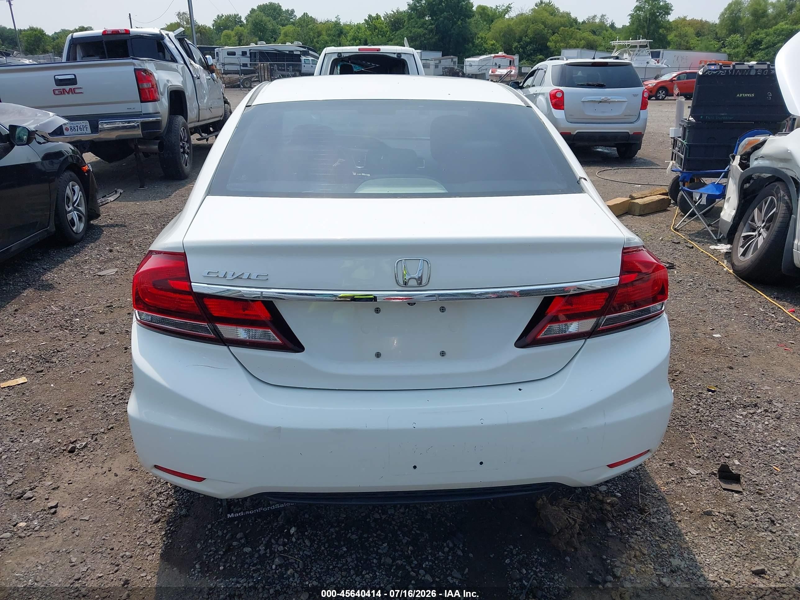 2013 Honda Civic Lx White vin: 2HGFB2F55DH570033