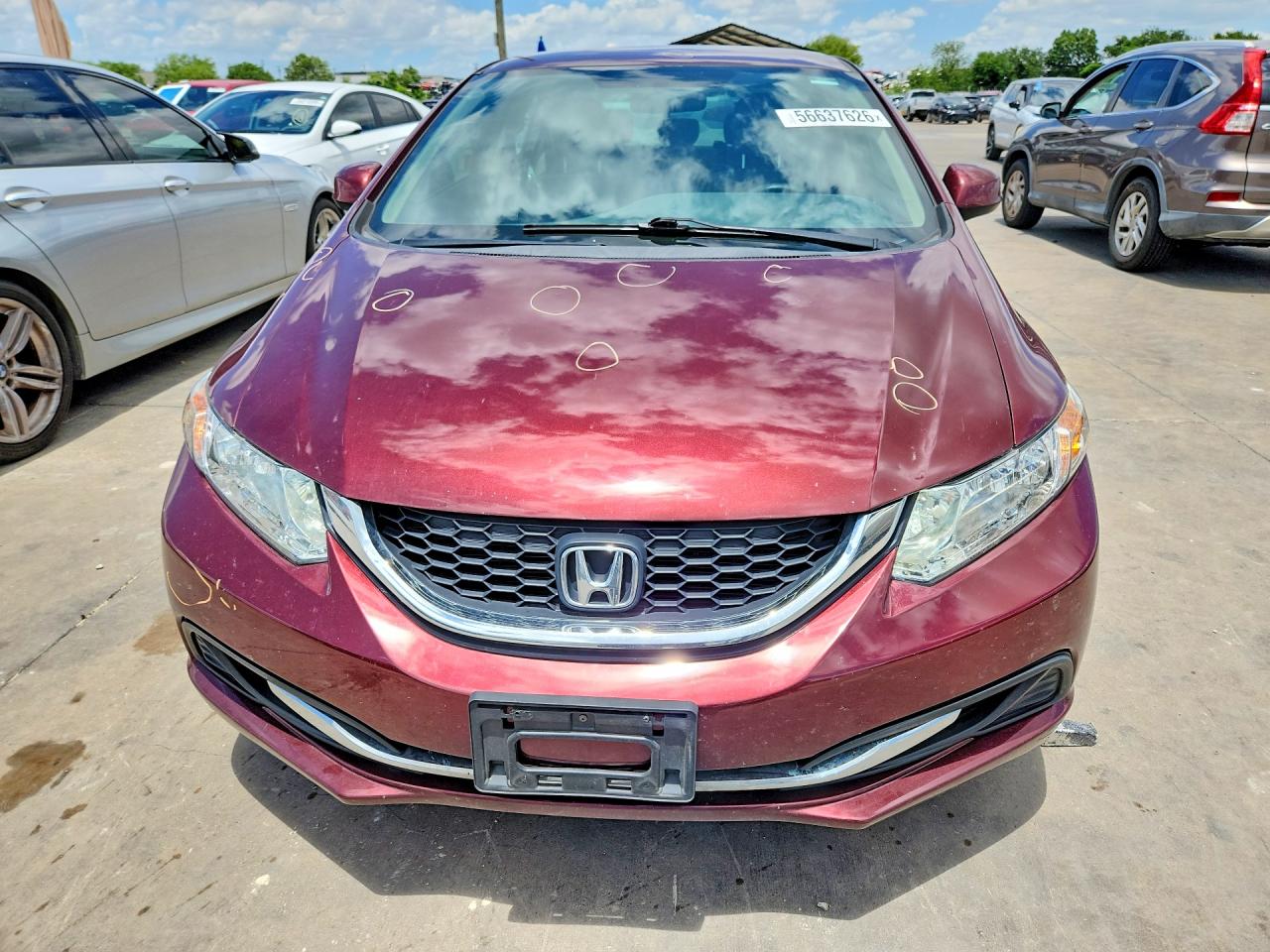 2013 Honda Civic Lx Red vin: 2HGFB2F55DH573675