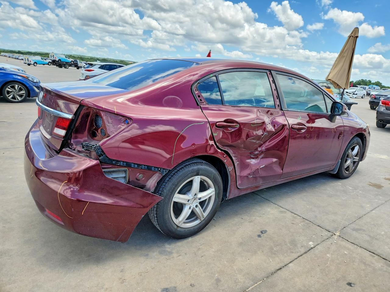 2013 Honda Civic Lx Red vin: 2HGFB2F55DH573675