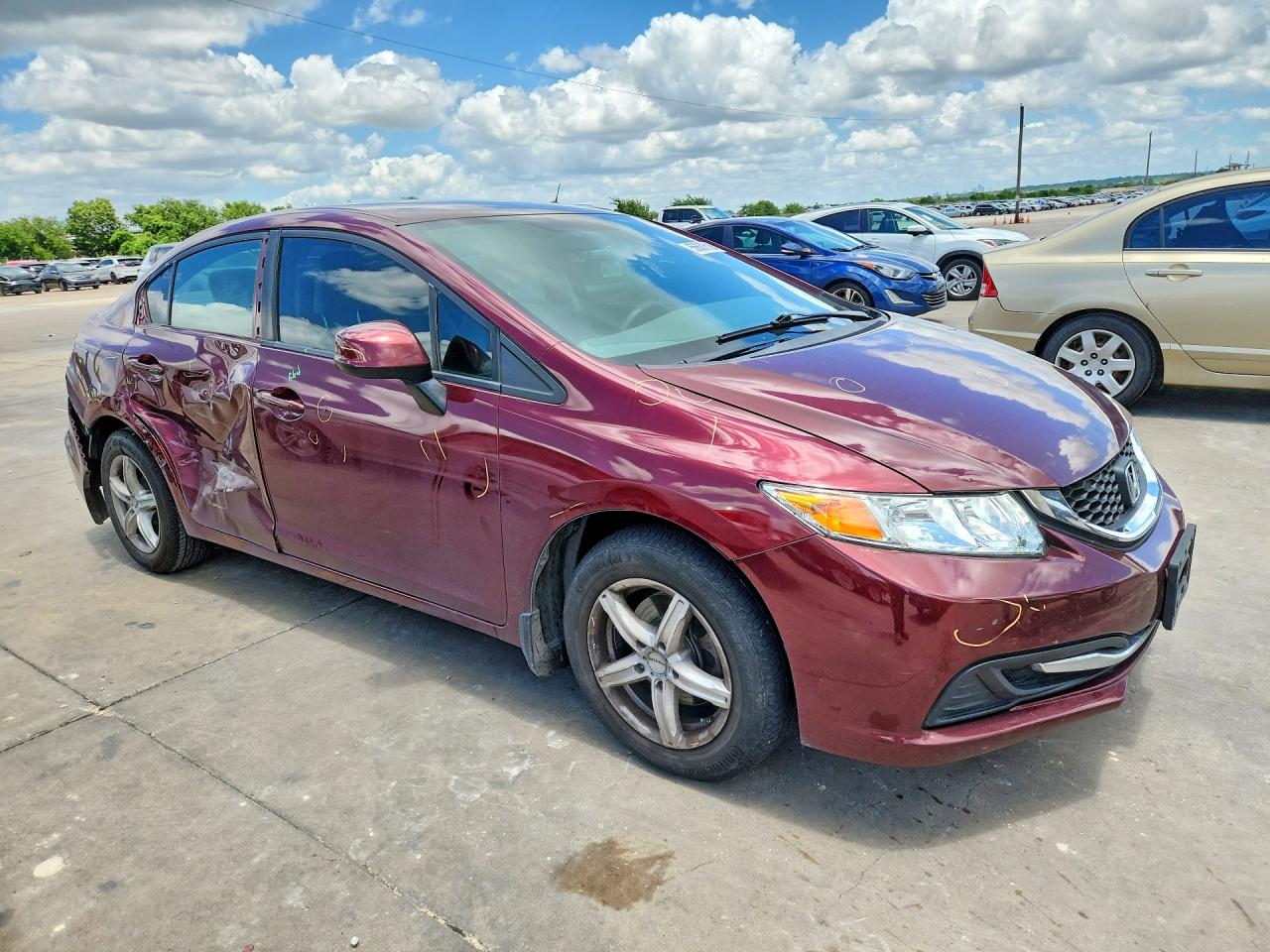 2013 Honda Civic Lx Red vin: 2HGFB2F55DH573675