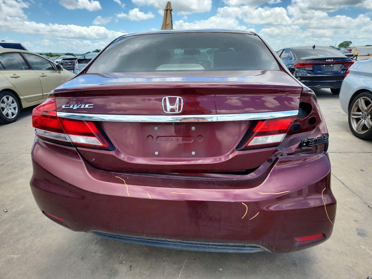 2013 Honda Civic Lx Red vin: 2HGFB2F55DH573675