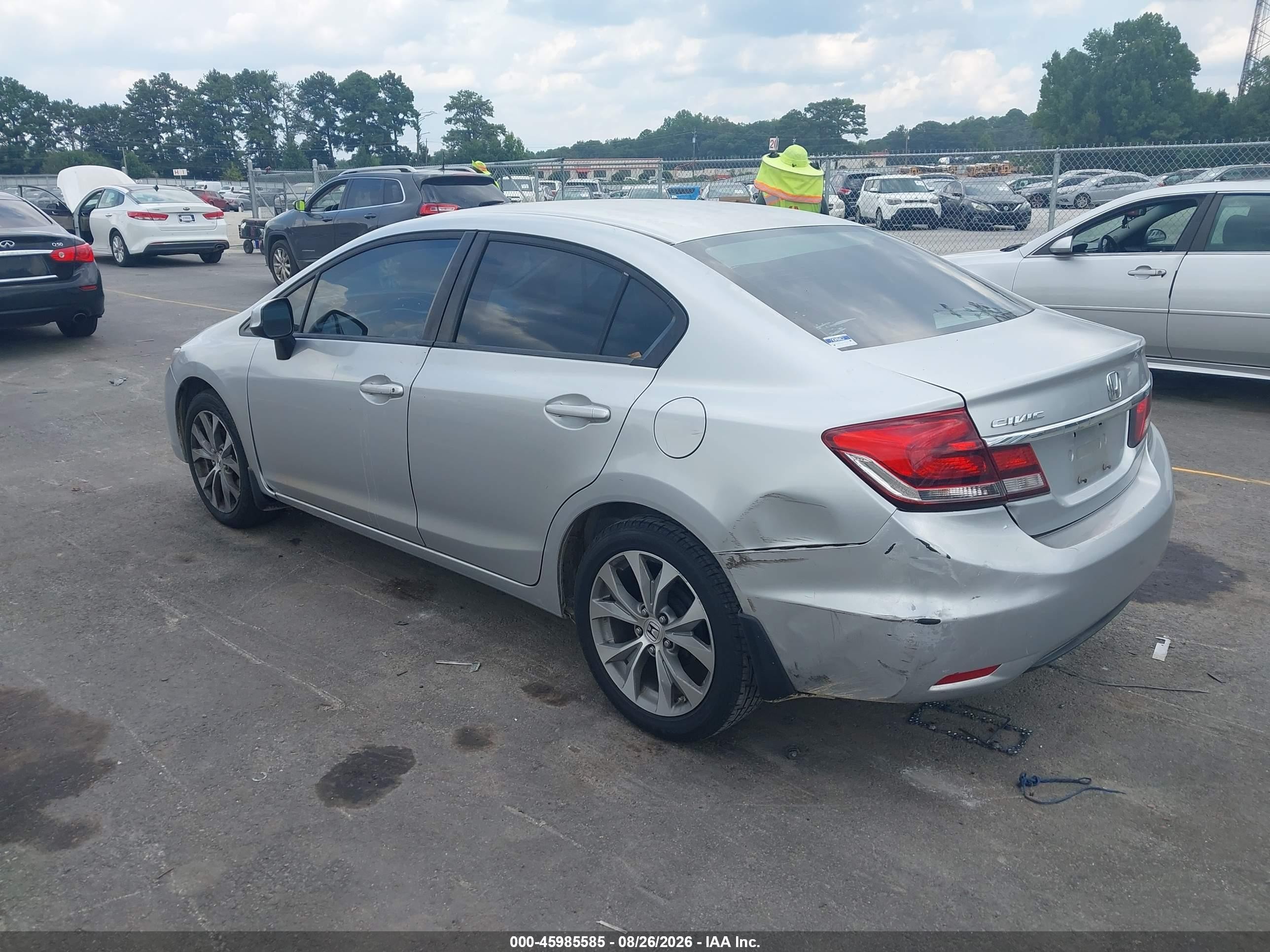 2013 Honda Civic Lx Silver vin: 2HGFB2F55DH574079