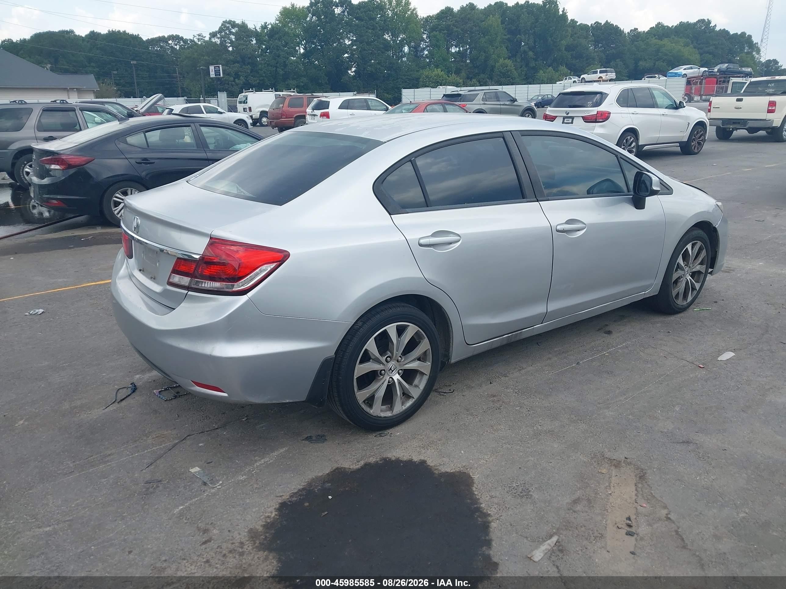 2013 Honda Civic Lx Silver vin: 2HGFB2F55DH574079