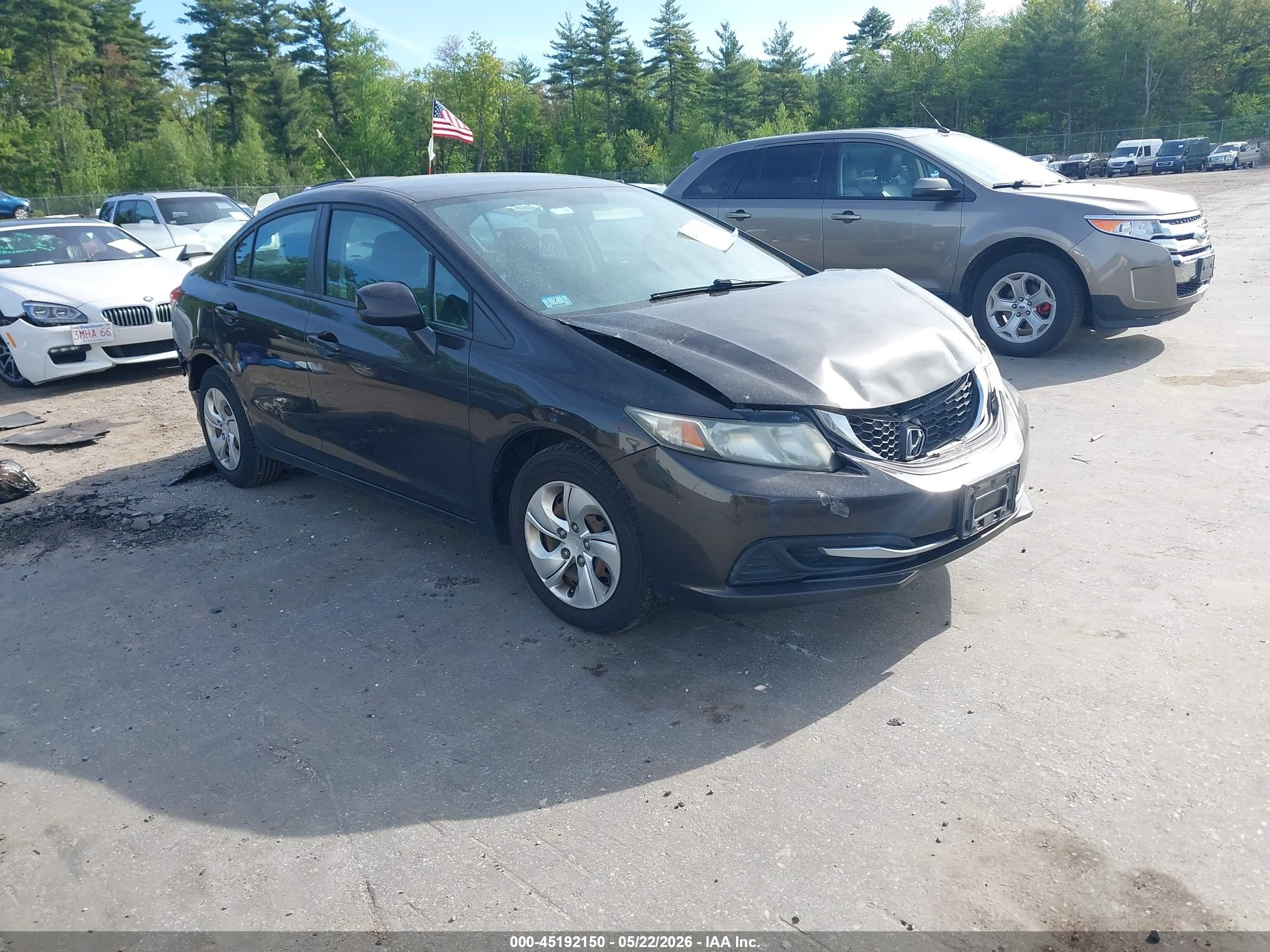 2013 Honda Civic Lx Black vin: 2HGFB2F55DH577449