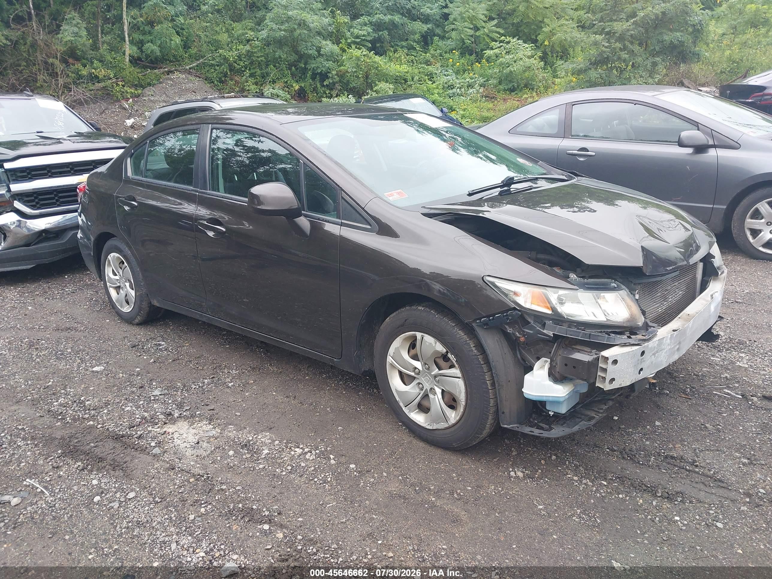 2013 Honda Civic Lx Серый vin: 2HGFB2F55DH582683