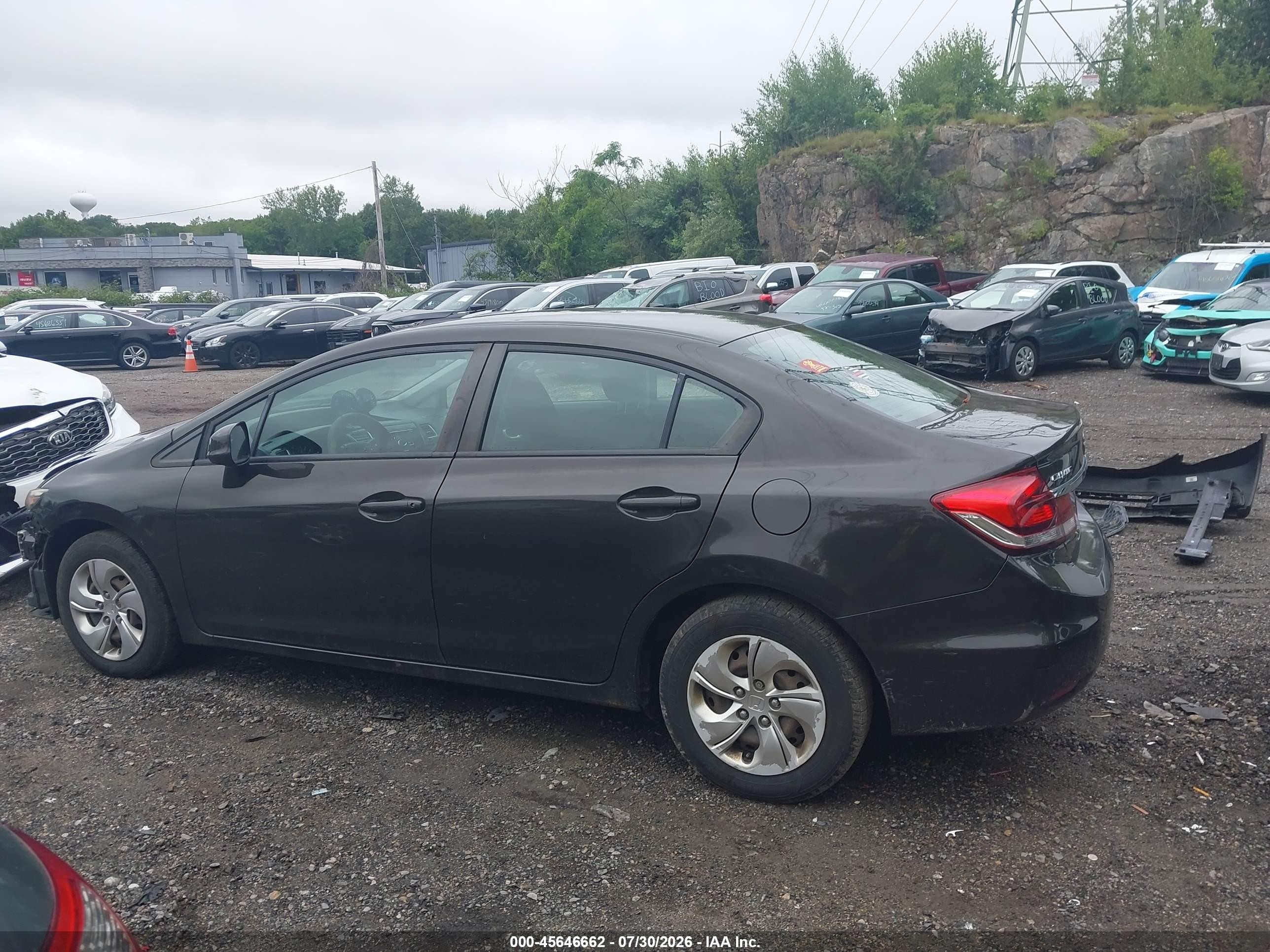 2013 Honda Civic Lx Gray vin: 2HGFB2F55DH582683