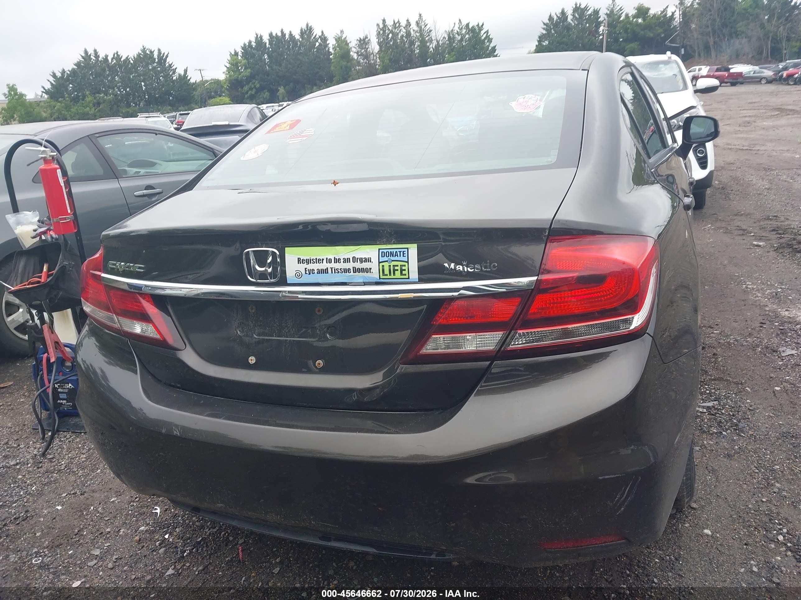 2013 Honda Civic Lx Gray vin: 2HGFB2F55DH582683