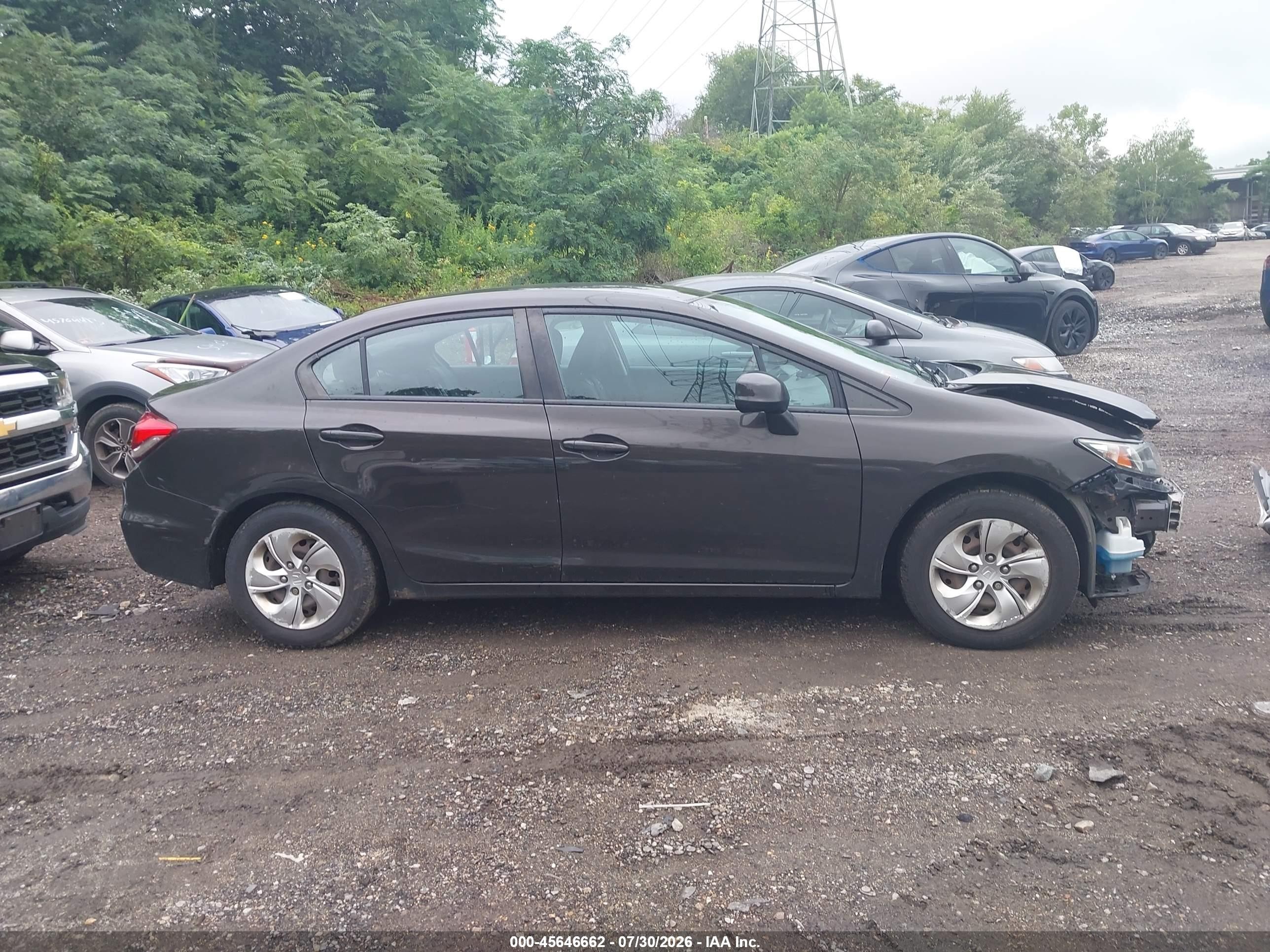 2013 Honda Civic Lx Gray vin: 2HGFB2F55DH582683