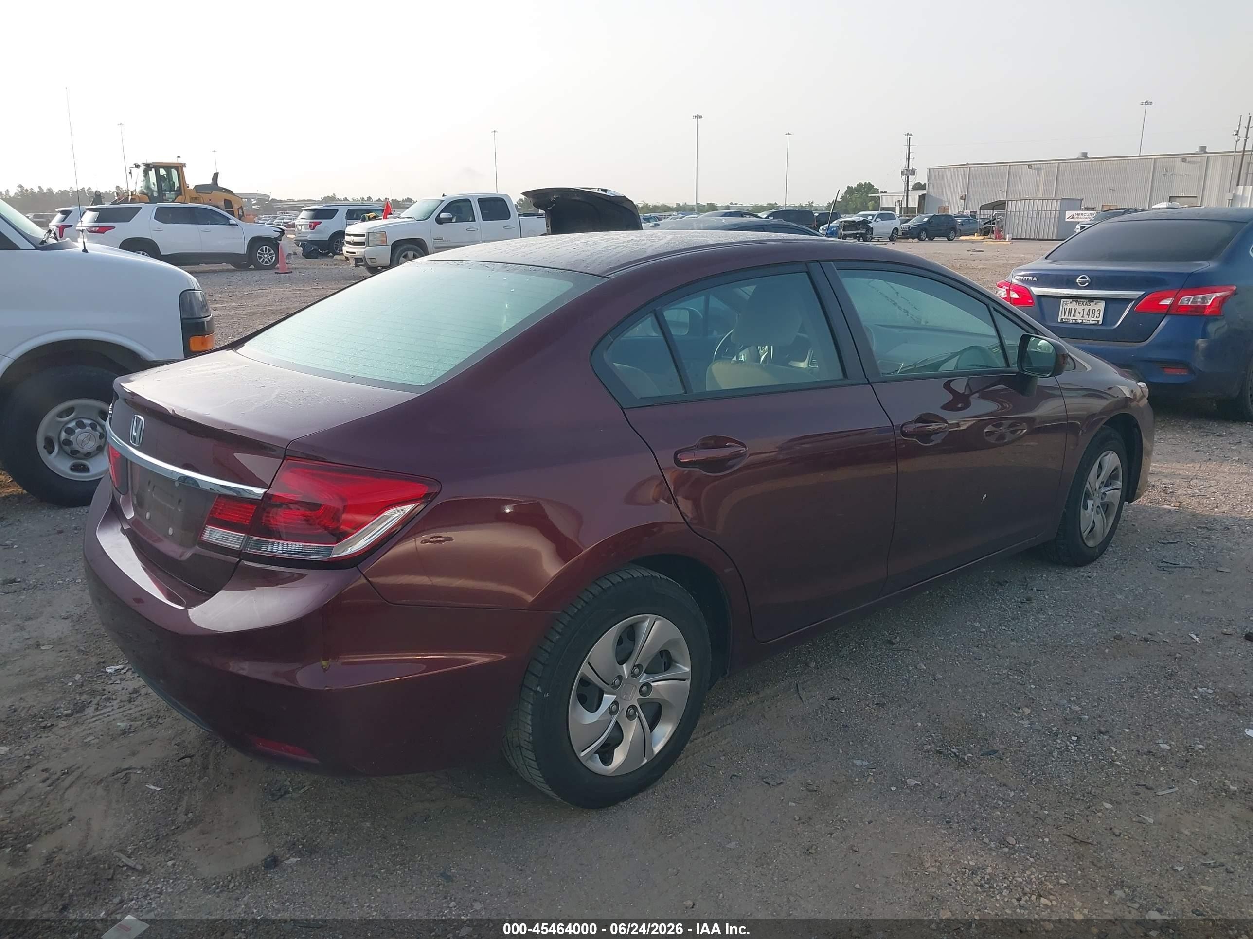 2014 Honda Civic Lx Burgundy vin: 2HGFB2F55EH504096