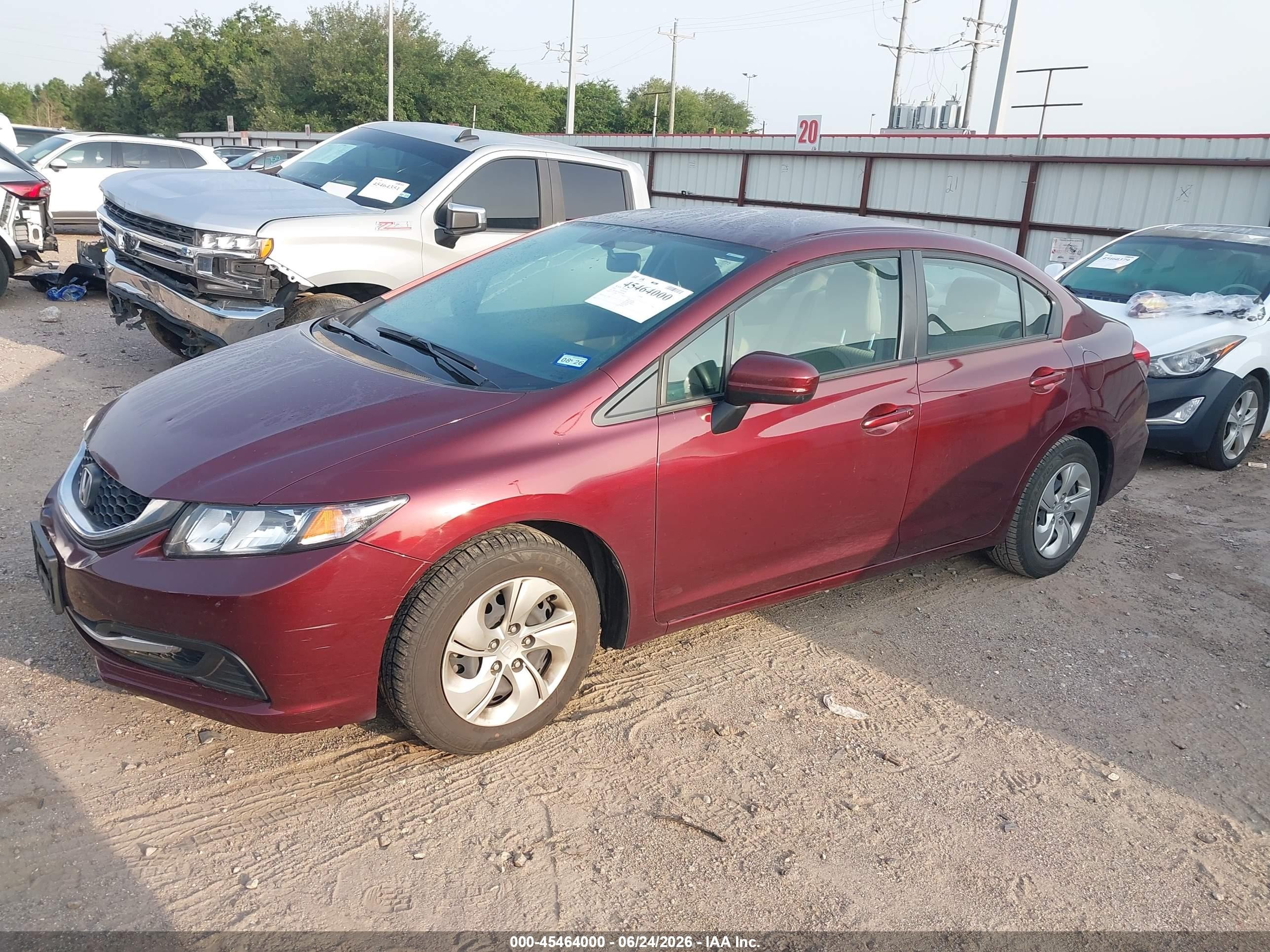 2014 Honda Civic Lx Burgundy vin: 2HGFB2F55EH504096
