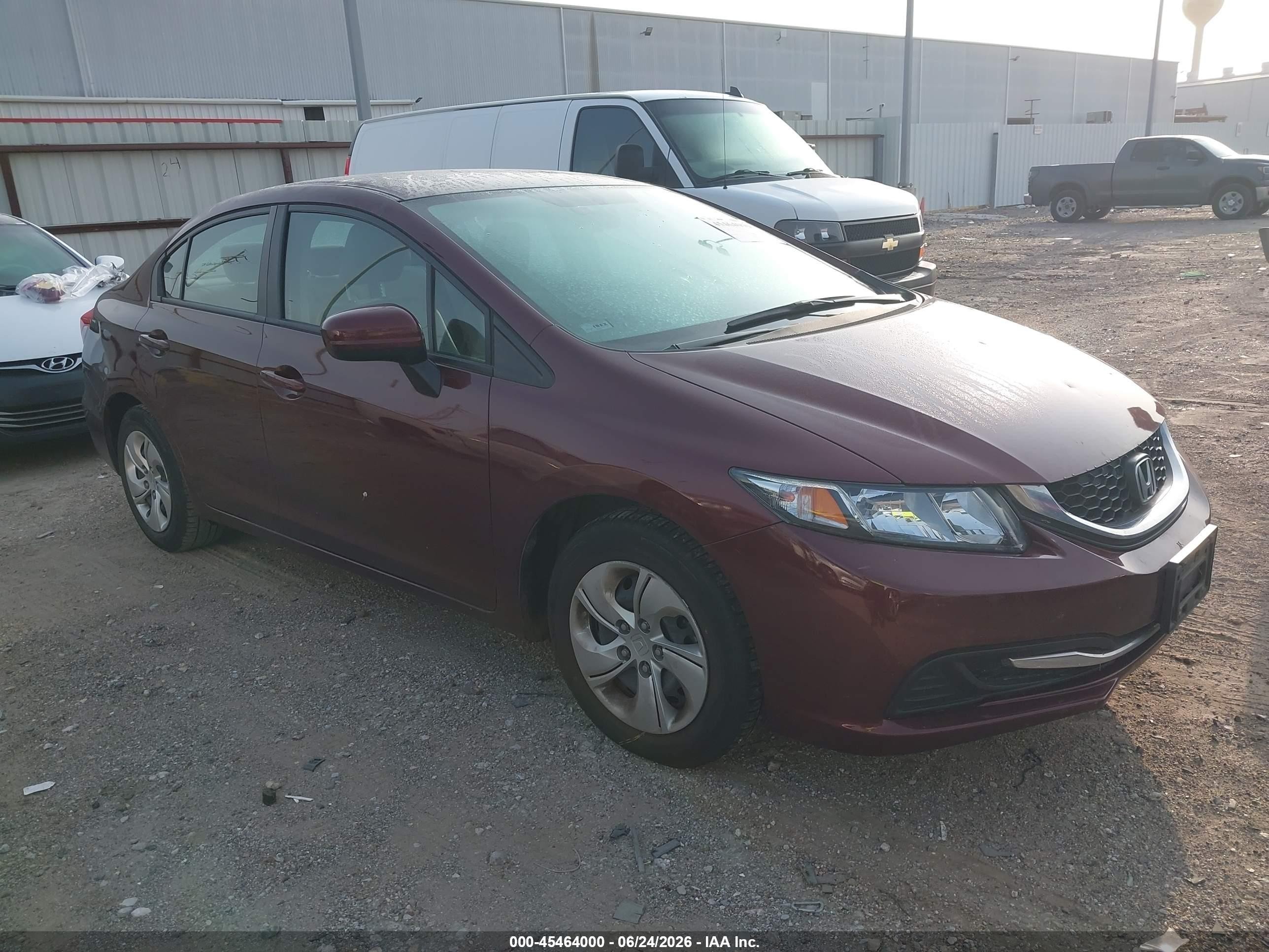 2014 Honda Civic Lx Burgundy vin: 2HGFB2F55EH504096