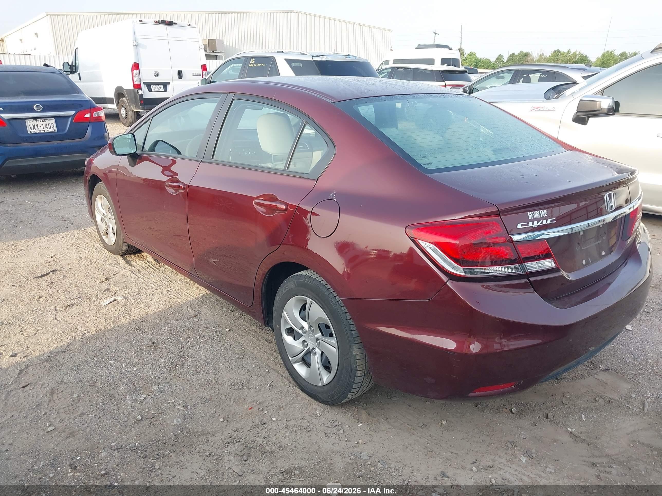 2014 Honda Civic Lx Burgundy vin: 2HGFB2F55EH504096