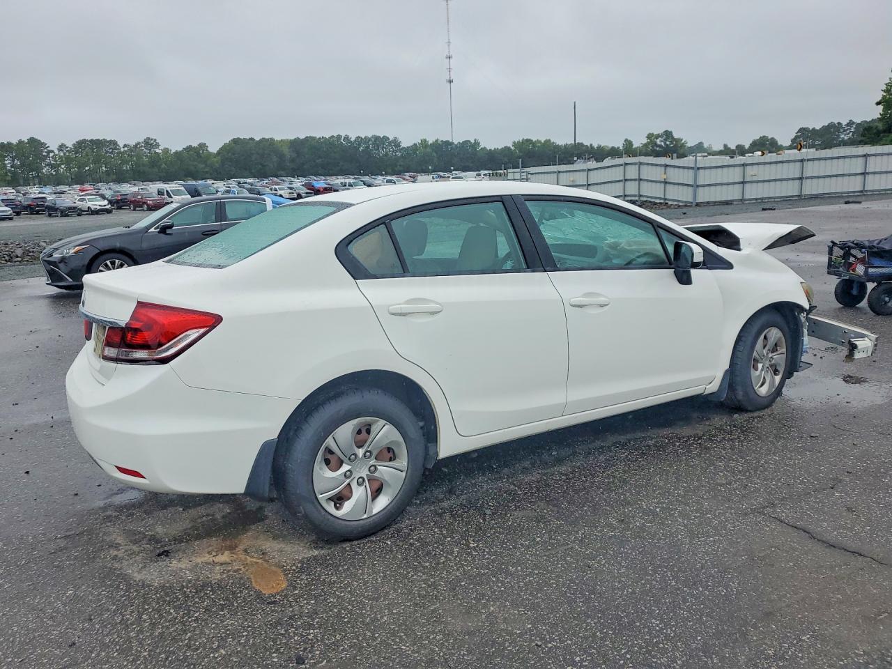 2014 Honda Civic Lx White vin: 2HGFB2F55EH507452