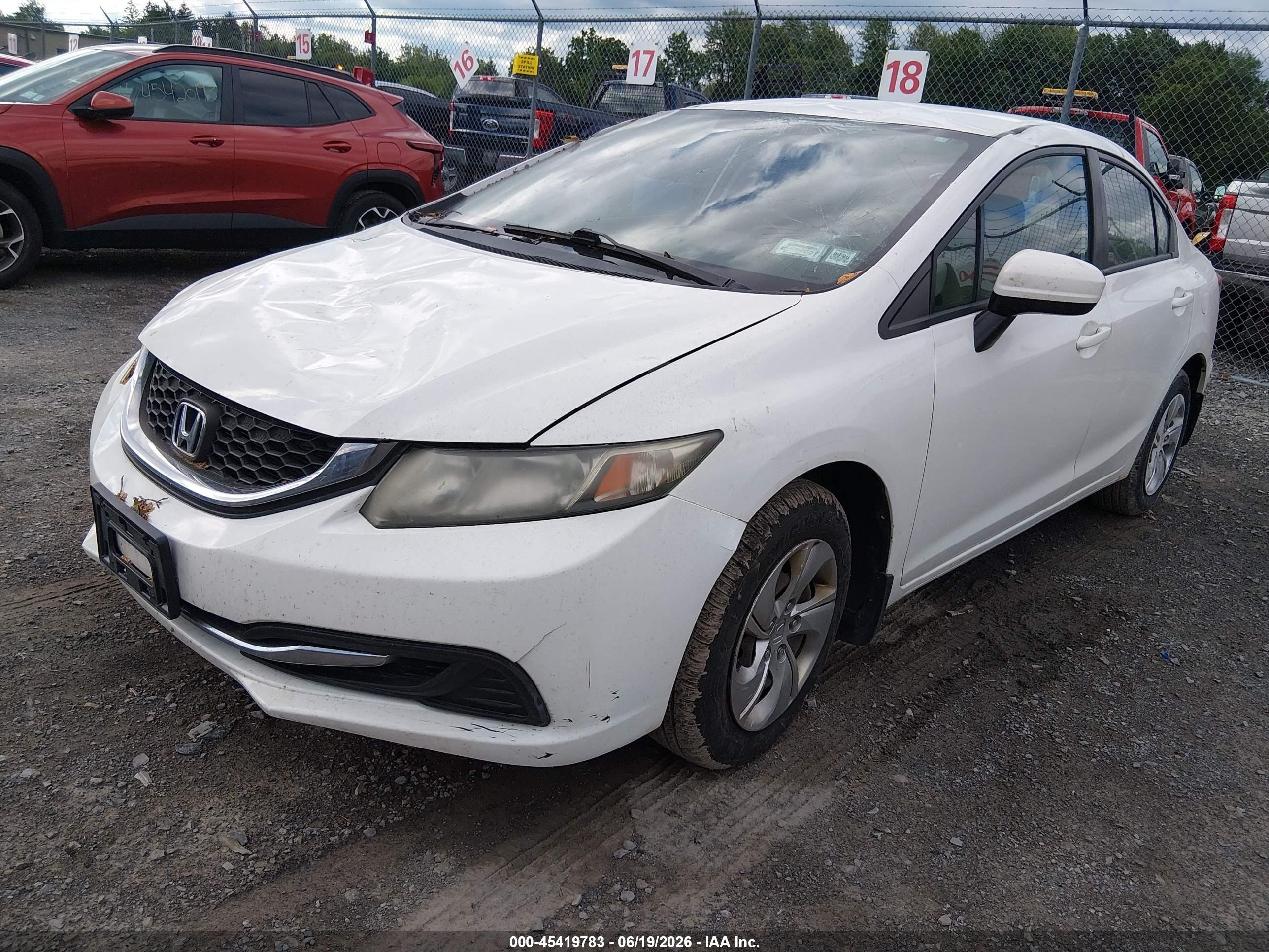 2014 Honda Civic Lx White vin: 2HGFB2F55EH525398