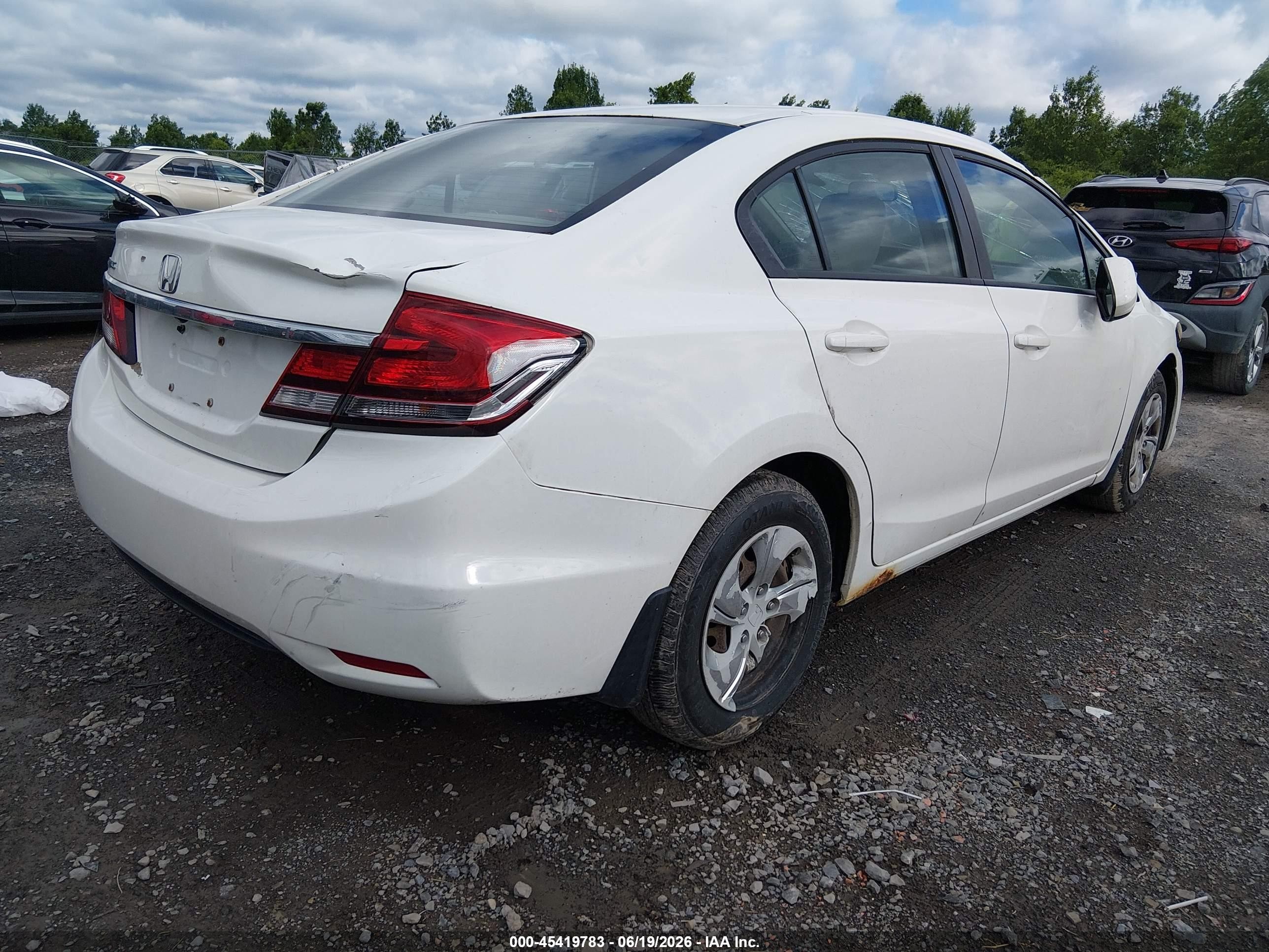 2014 Honda Civic Lx White vin: 2HGFB2F55EH525398