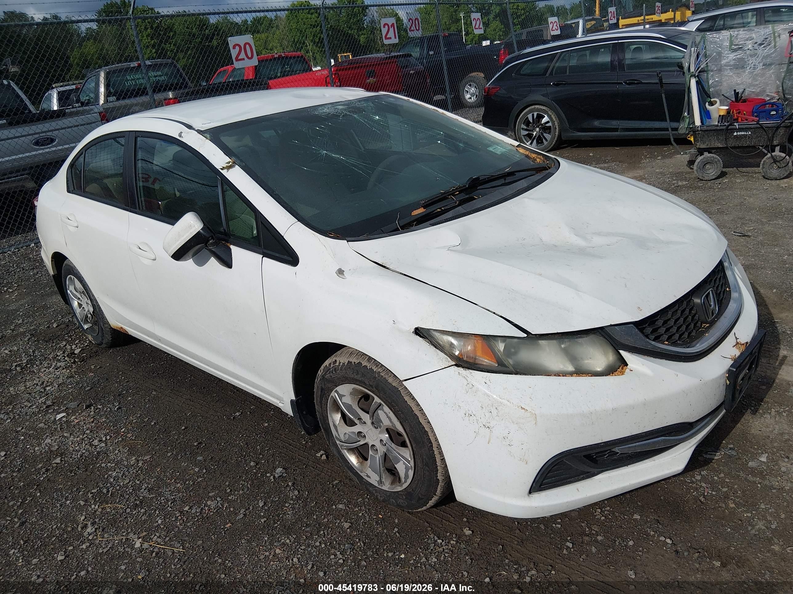 2014 Honda Civic Lx White vin: 2HGFB2F55EH525398