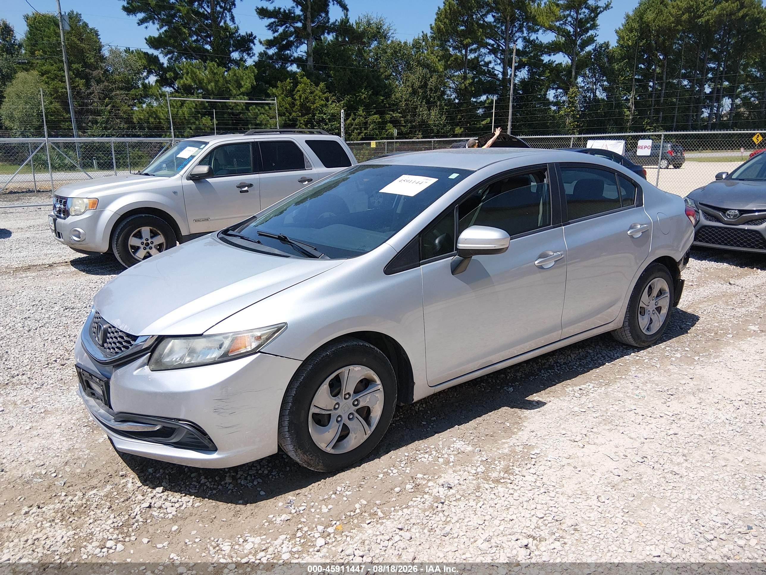 2014 Honda Civic Lx Silver vin: 2HGFB2F55EH525532