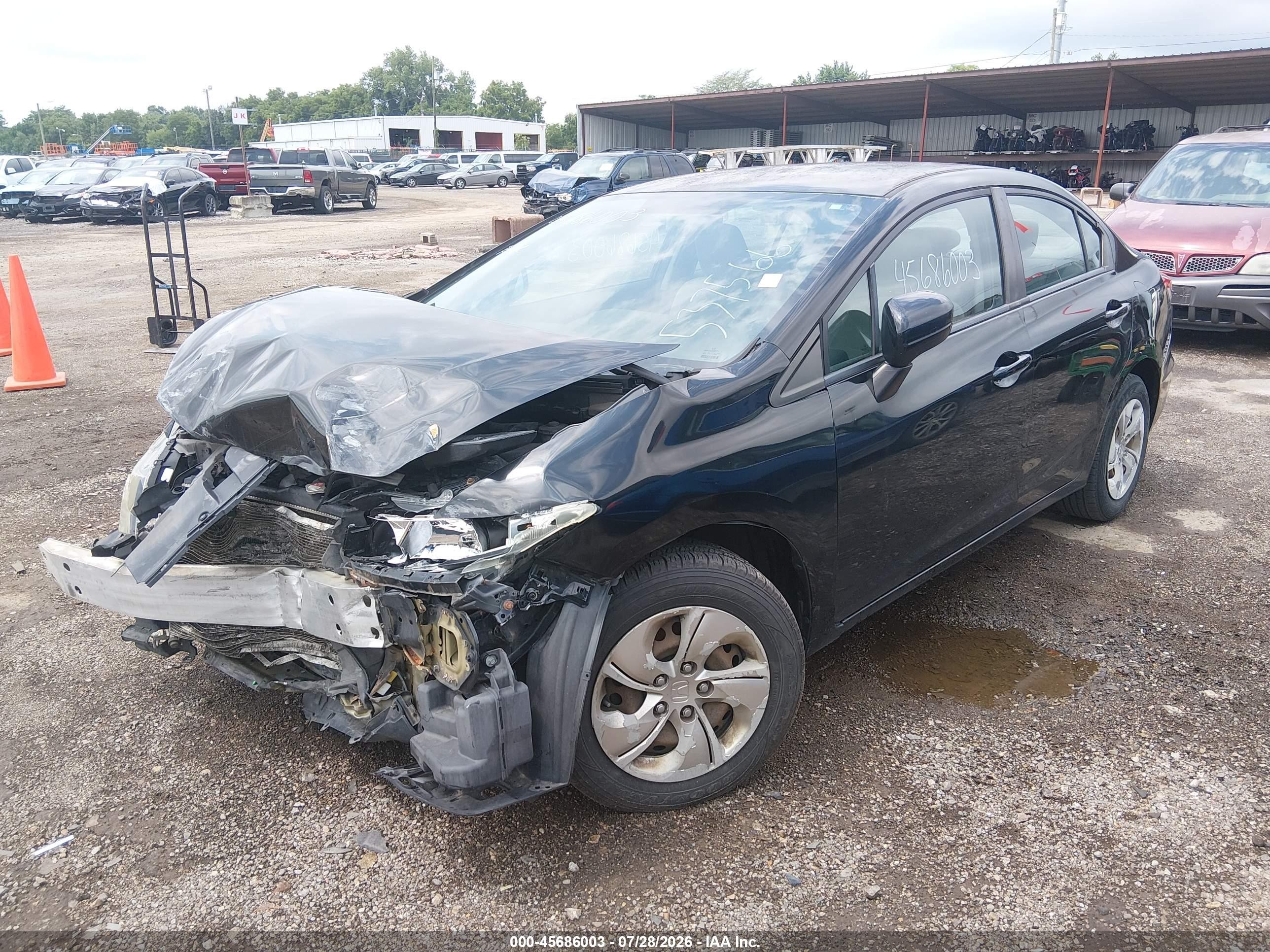 2014 Honda Civic Lx Черный vin: 2HGFB2F55EH537566