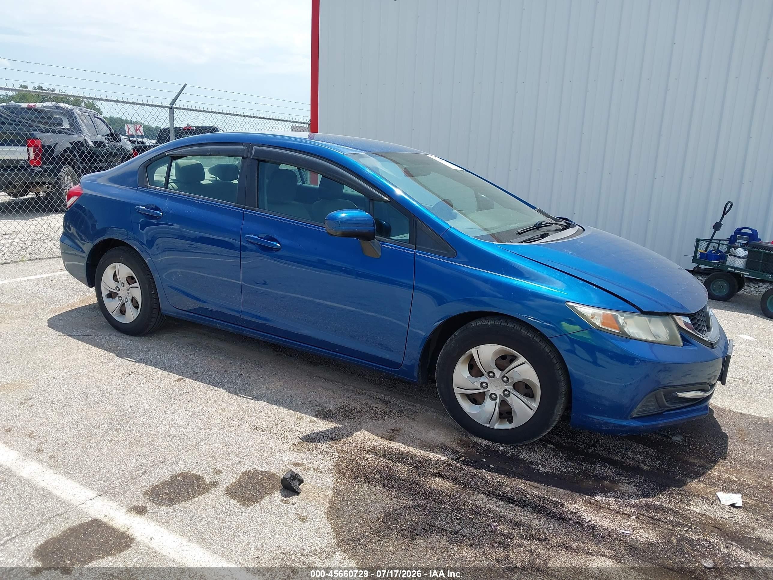 2014 Honda Civic Lx Blue vin: 2HGFB2F55EH559311
