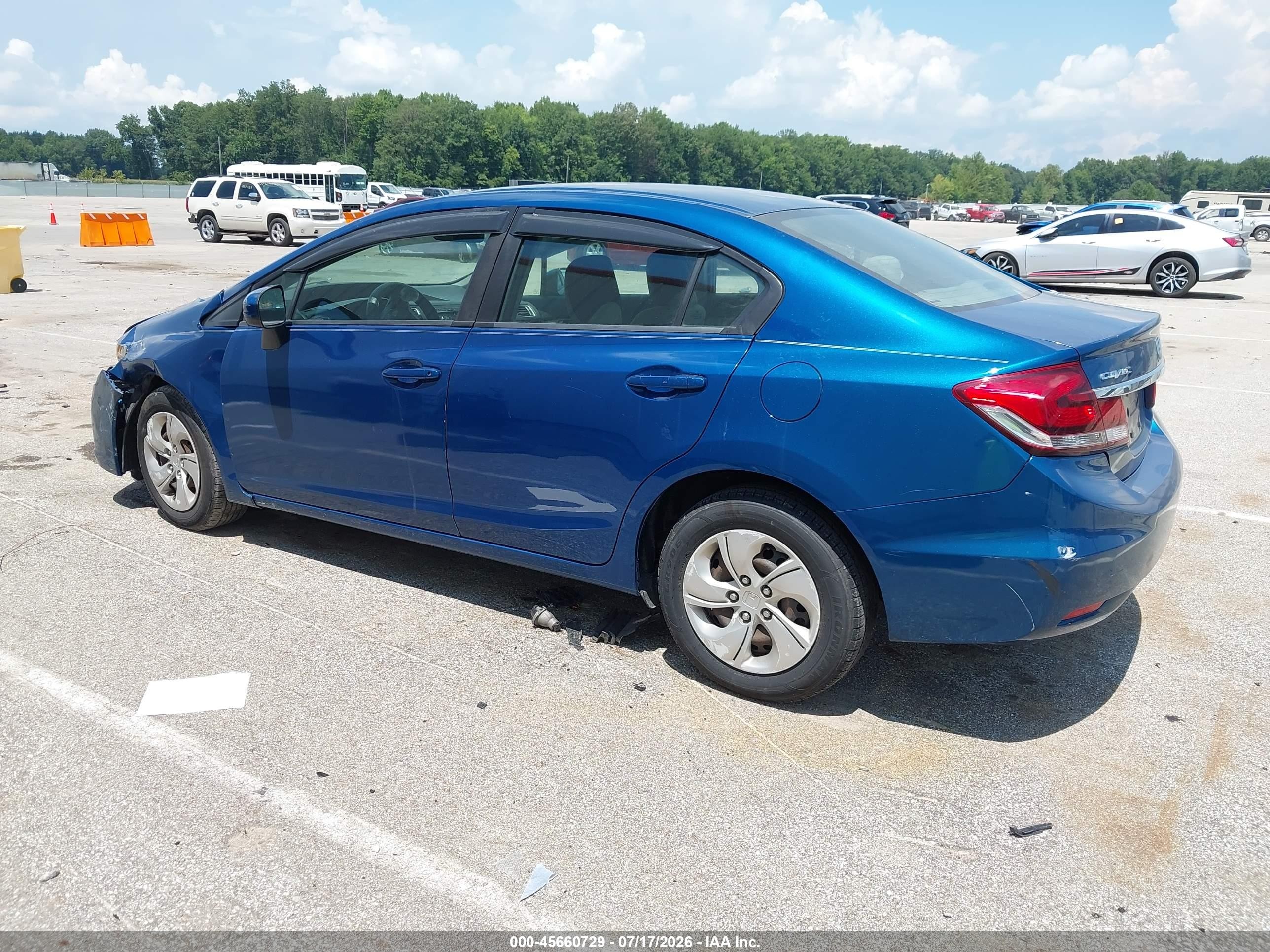 2014 Honda Civic Lx Blue vin: 2HGFB2F55EH559311