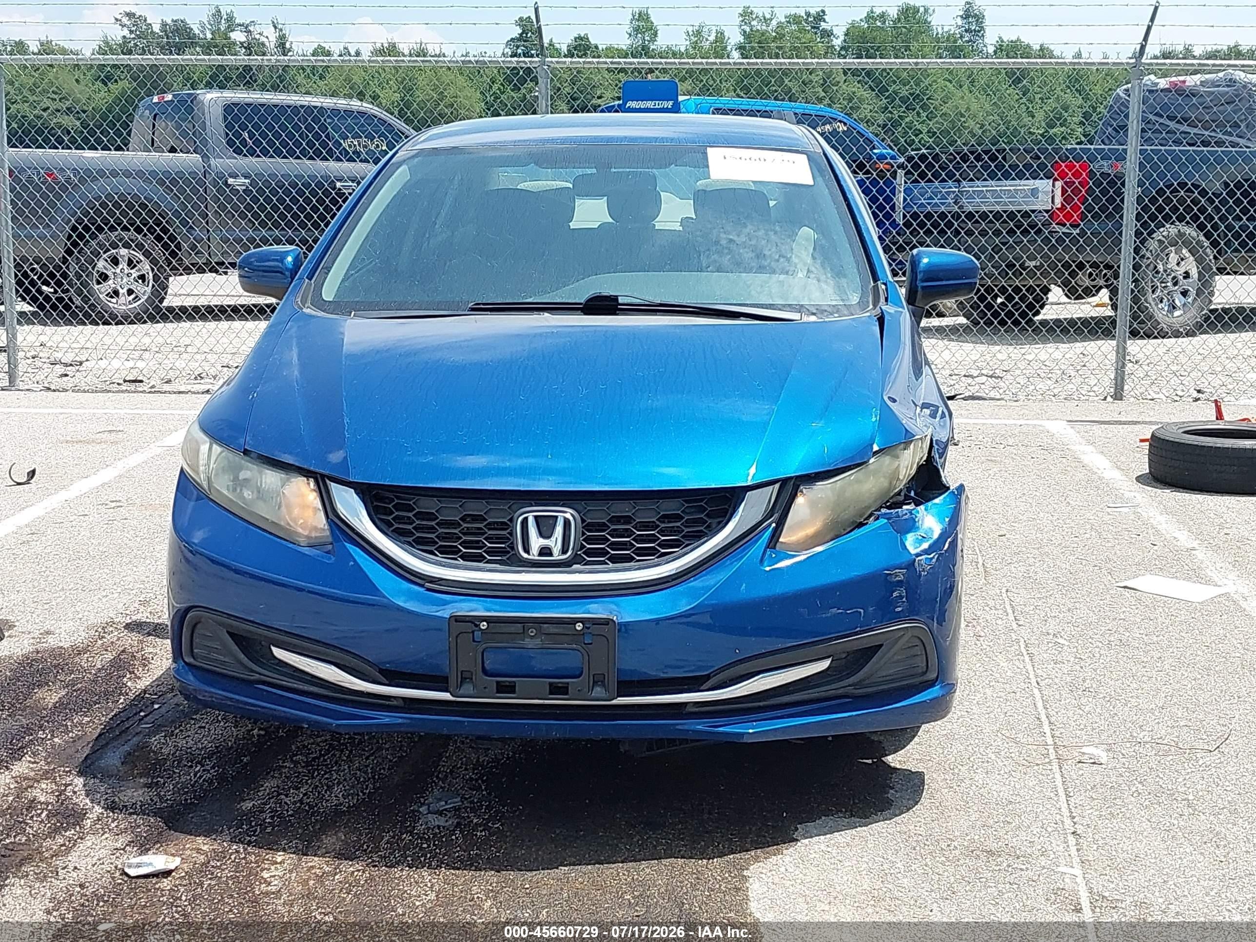 2014 Honda Civic Lx Blue vin: 2HGFB2F55EH559311