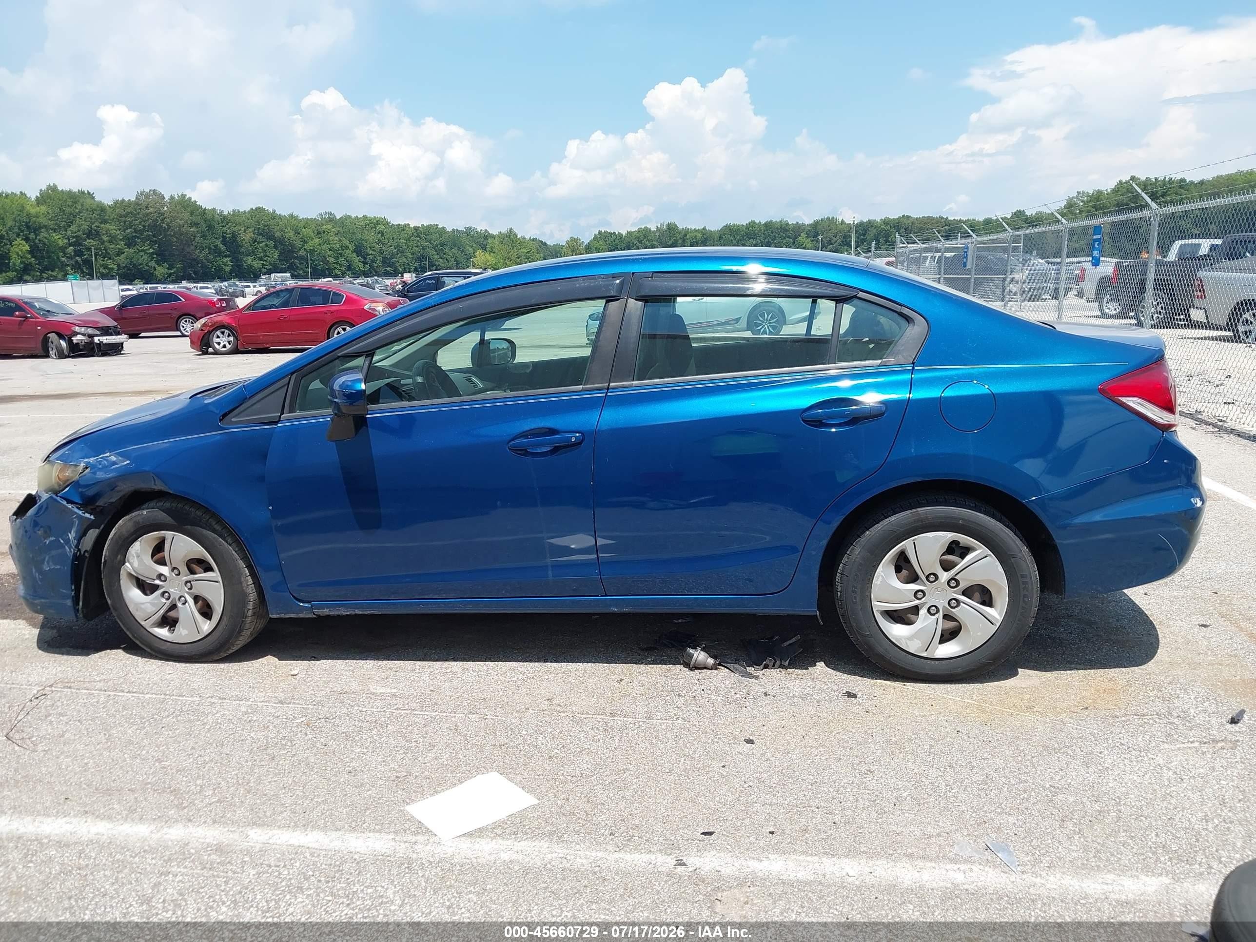 2014 Honda Civic Lx Blue vin: 2HGFB2F55EH559311