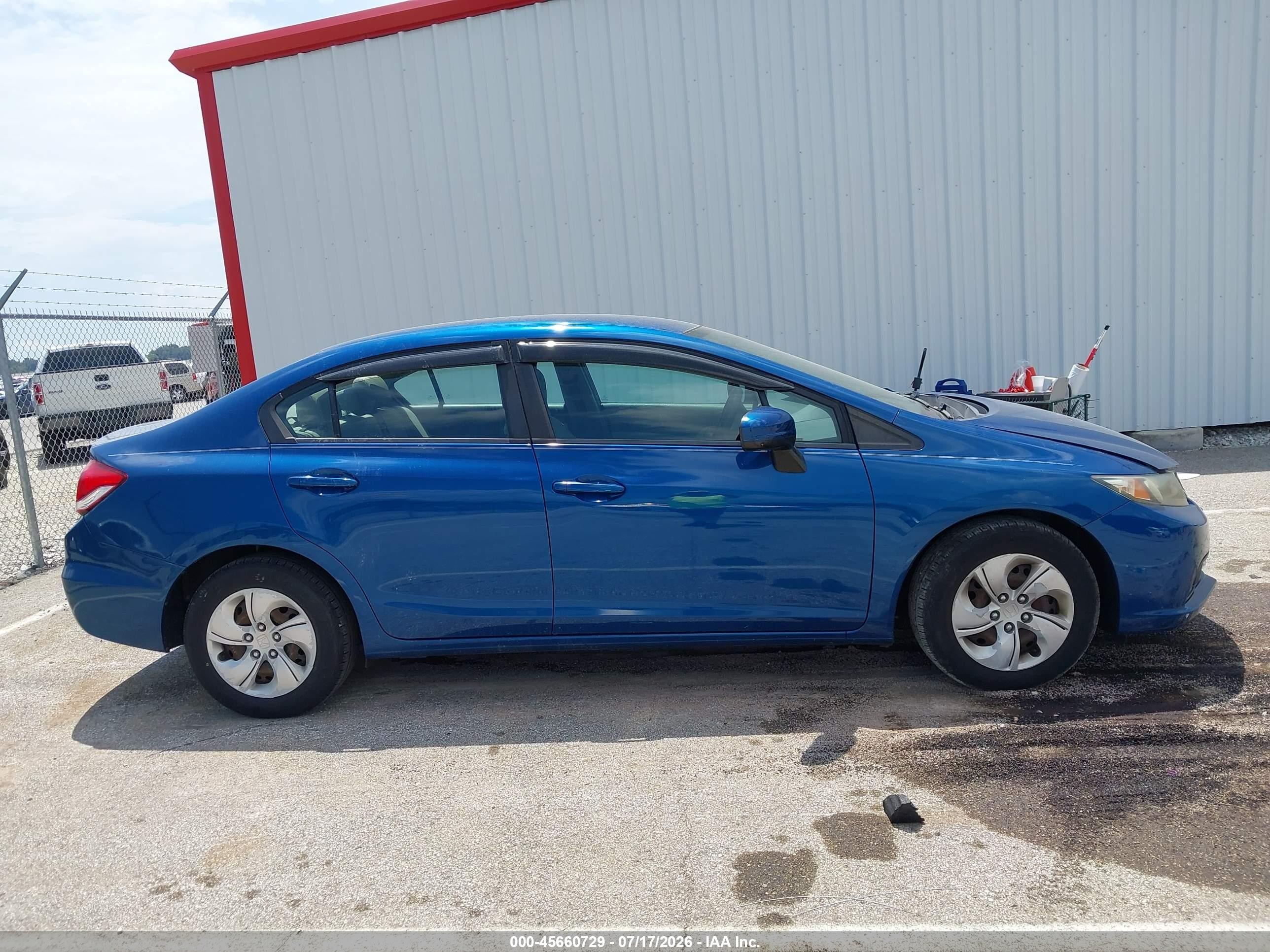 2014 Honda Civic Lx Blue vin: 2HGFB2F55EH559311