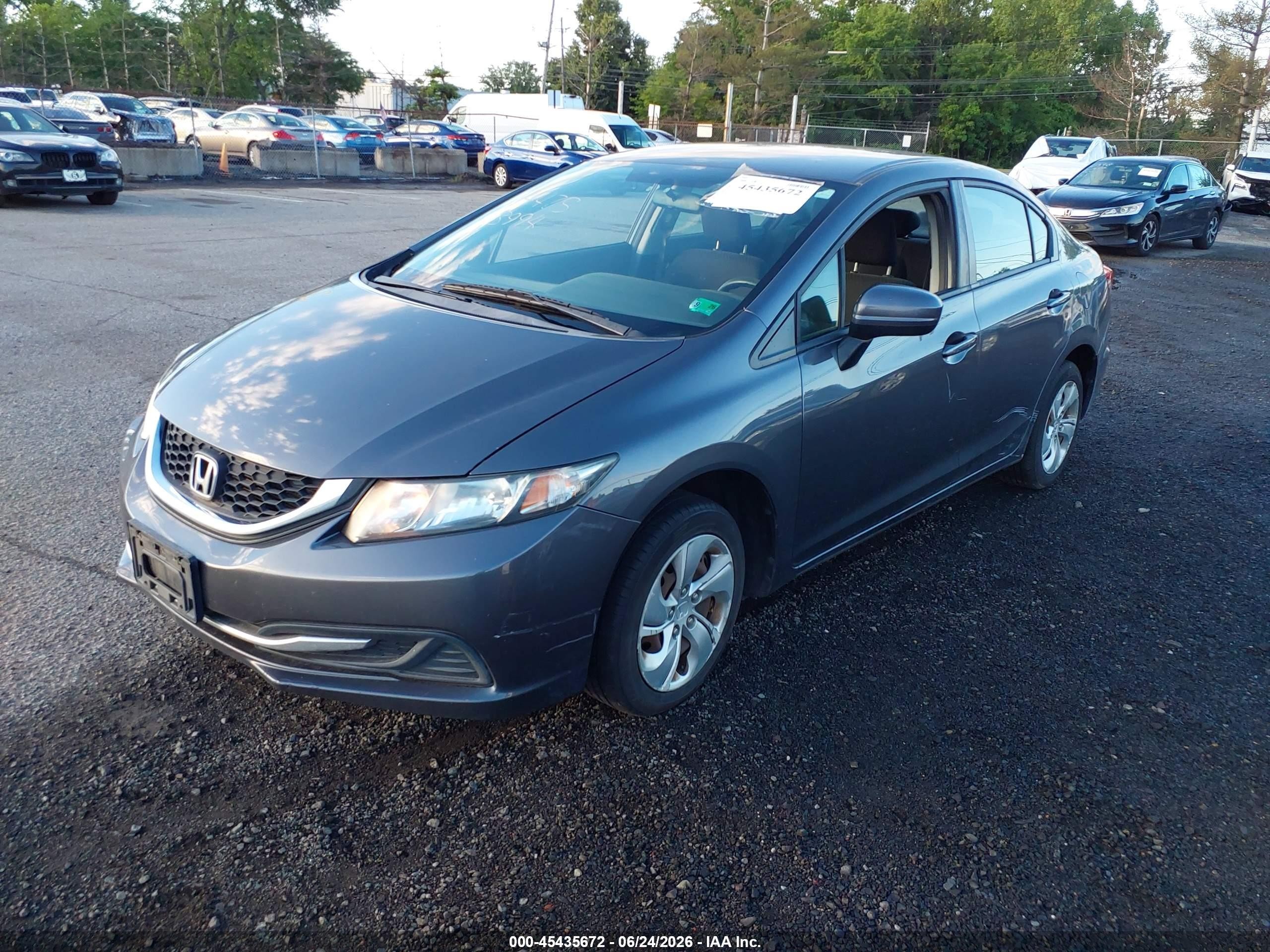 2014 Honda Civic Lx Gray vin: 2HGFB2F55EH559843