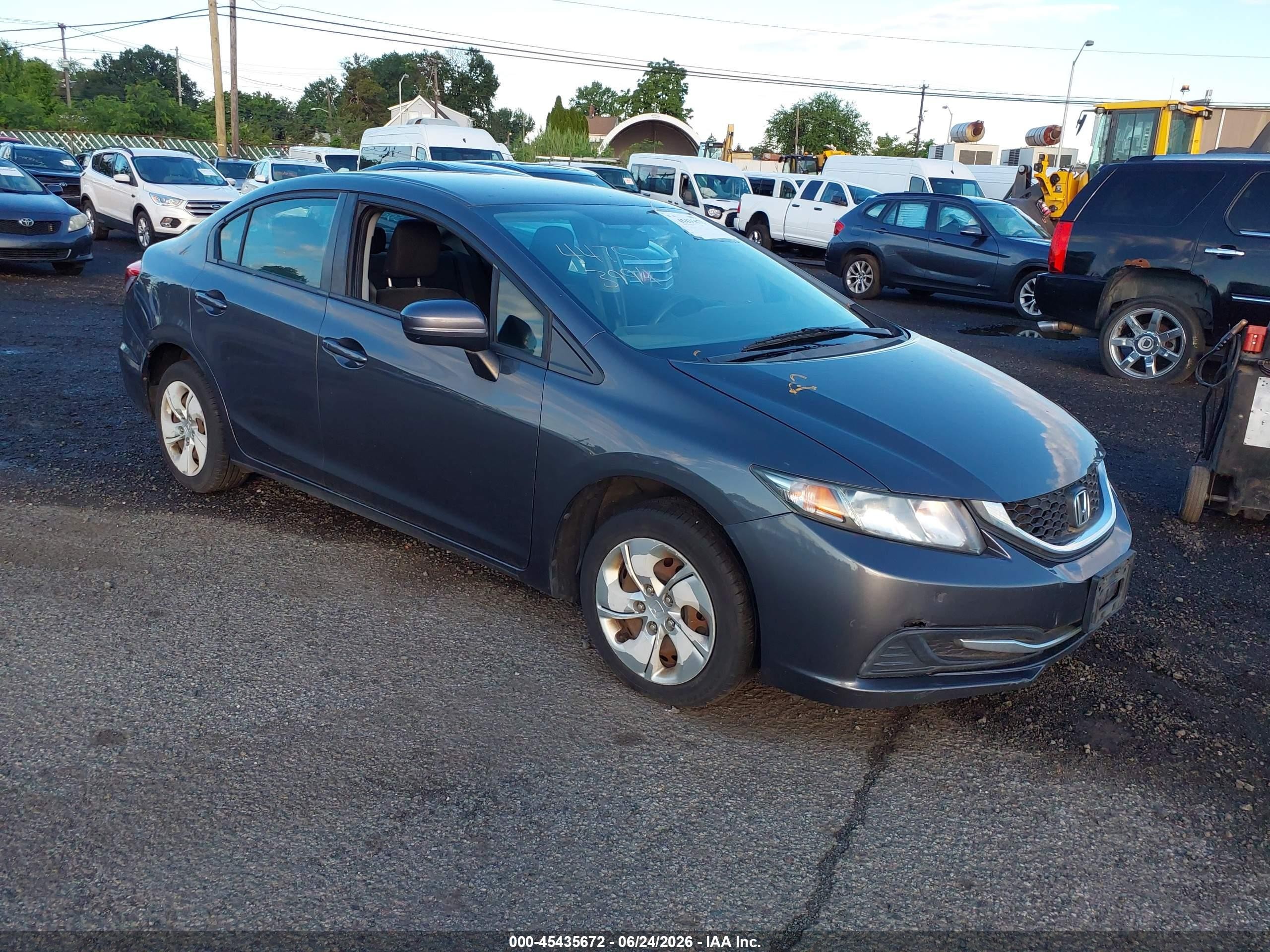 2014 Honda Civic Lx Gray vin: 2HGFB2F55EH559843