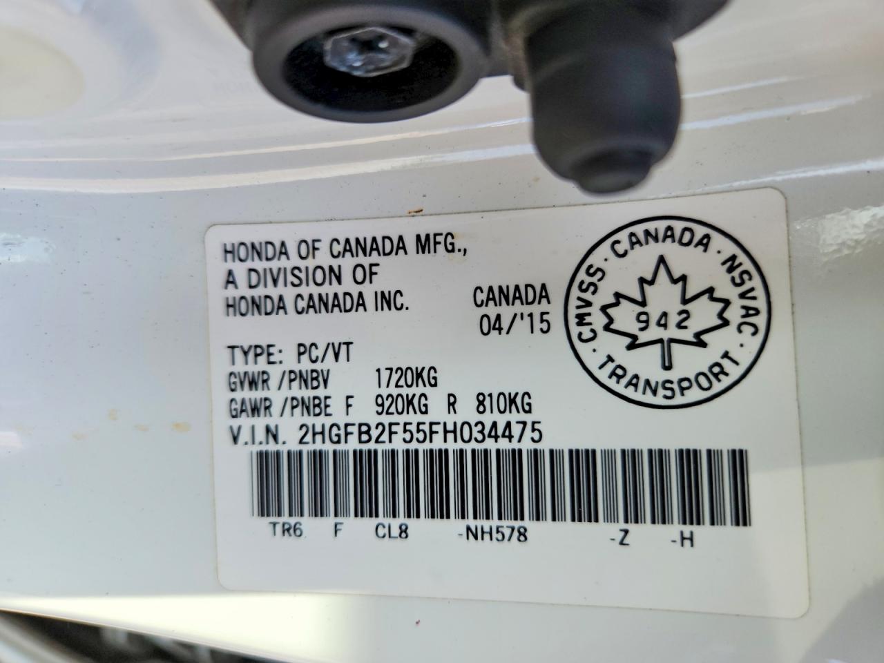 2015 Honda Civic Lx White vin: 2HGFB2F55FH034475
