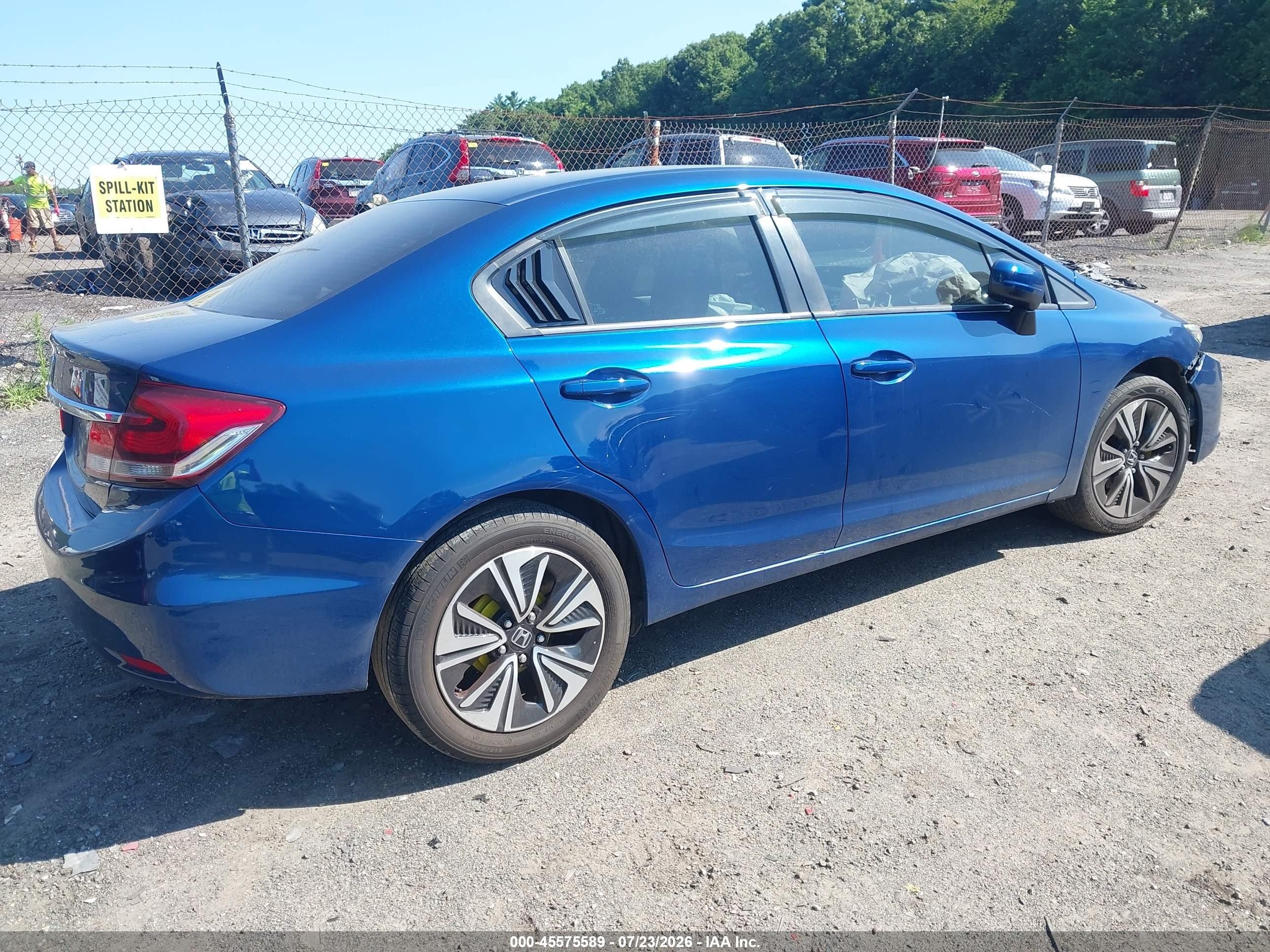 2015 Honda Civic Lx Blue vin: 2HGFB2F55FH509638