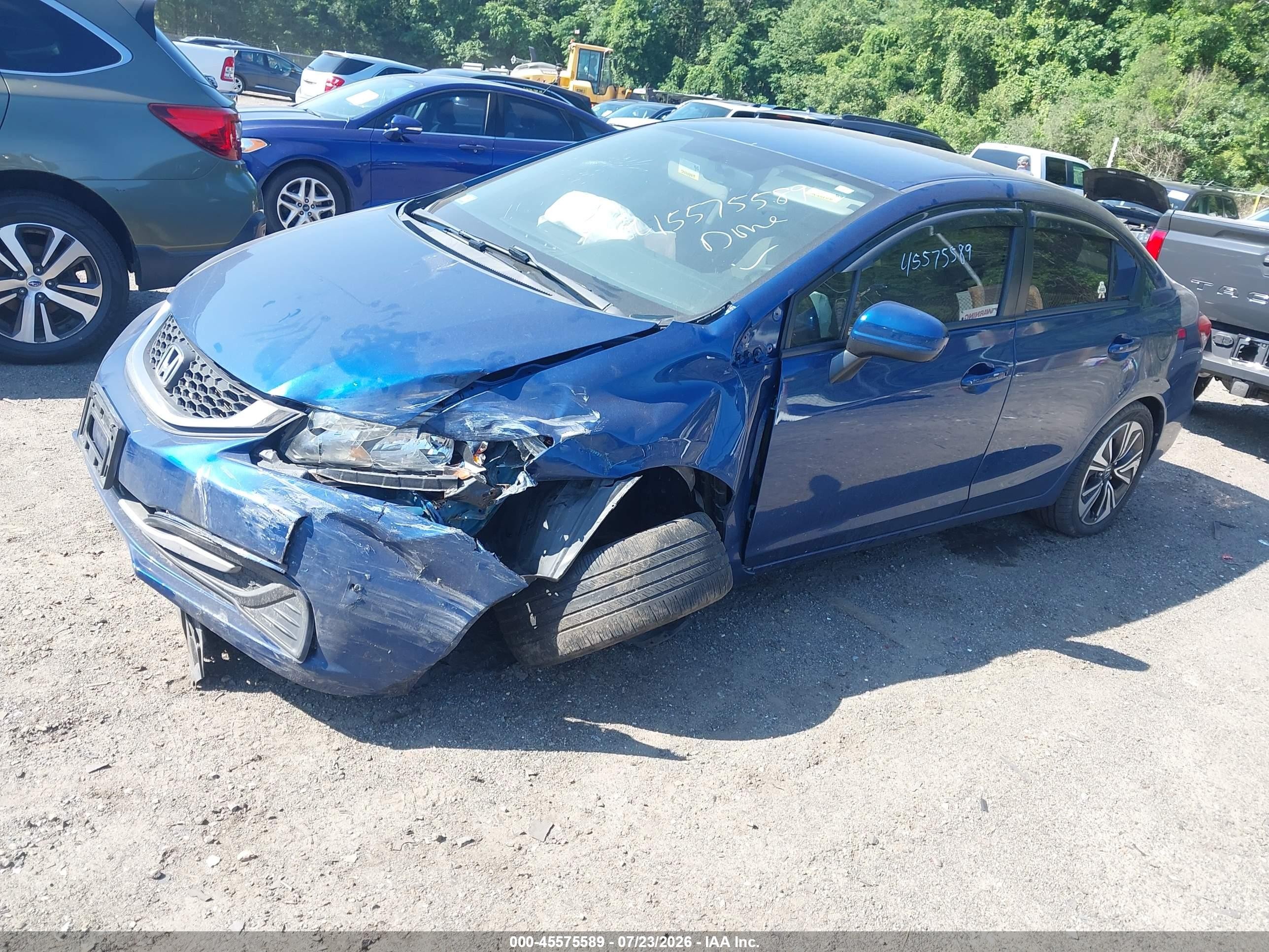 2015 Honda Civic Lx Blue vin: 2HGFB2F55FH509638
