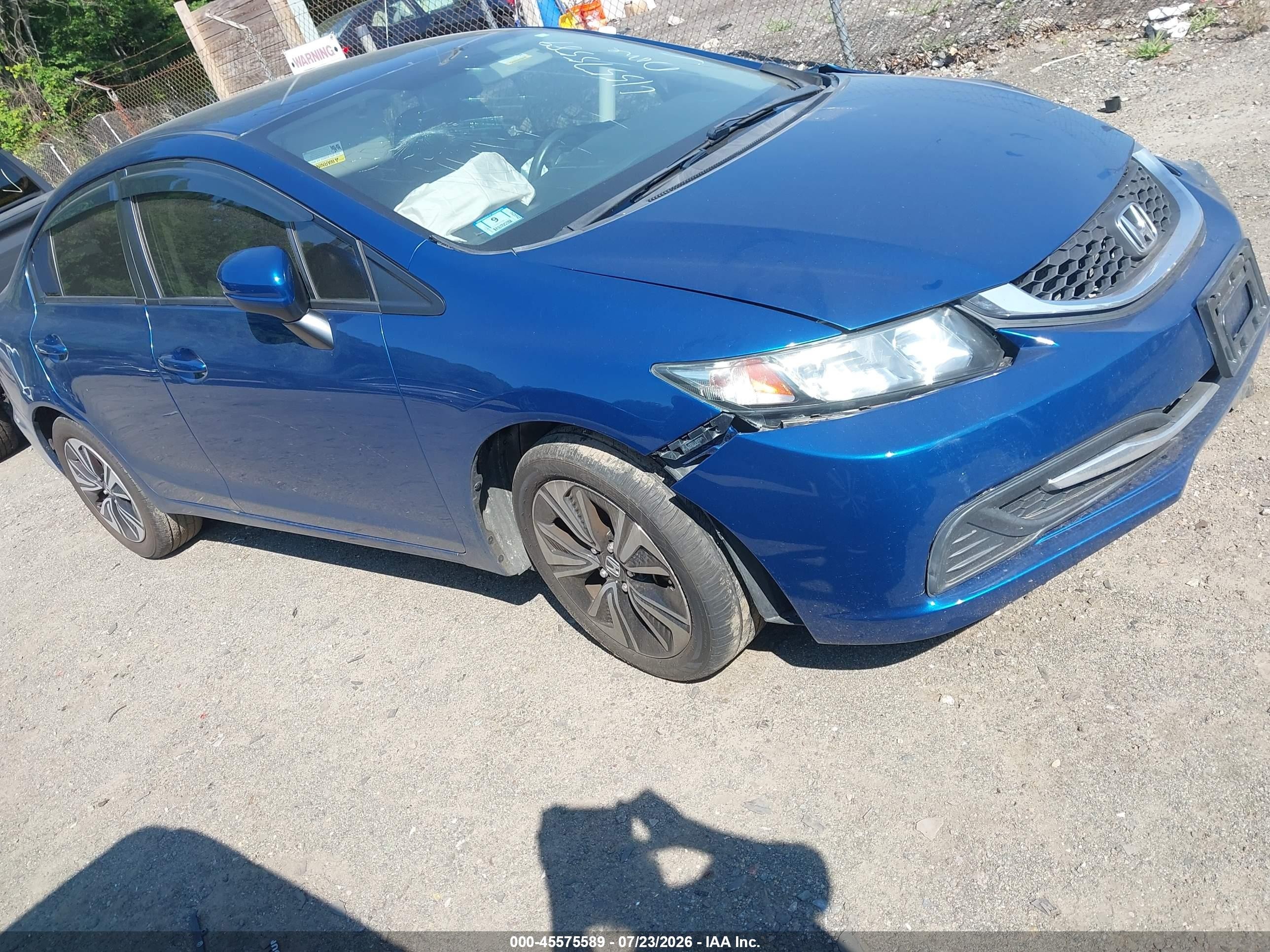 2015 Honda Civic Lx Blue vin: 2HGFB2F55FH509638