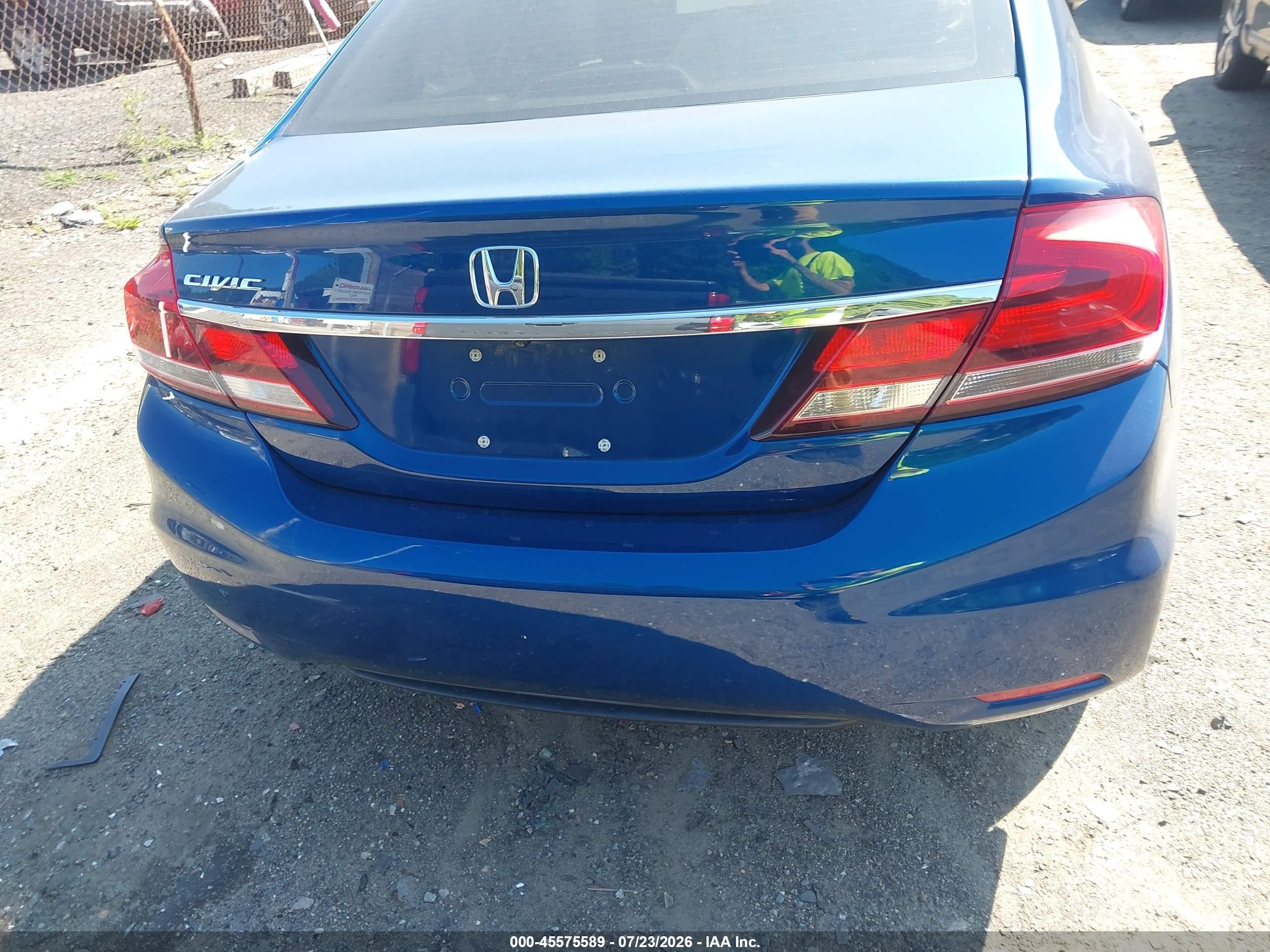 2015 Honda Civic Lx Blue vin: 2HGFB2F55FH509638