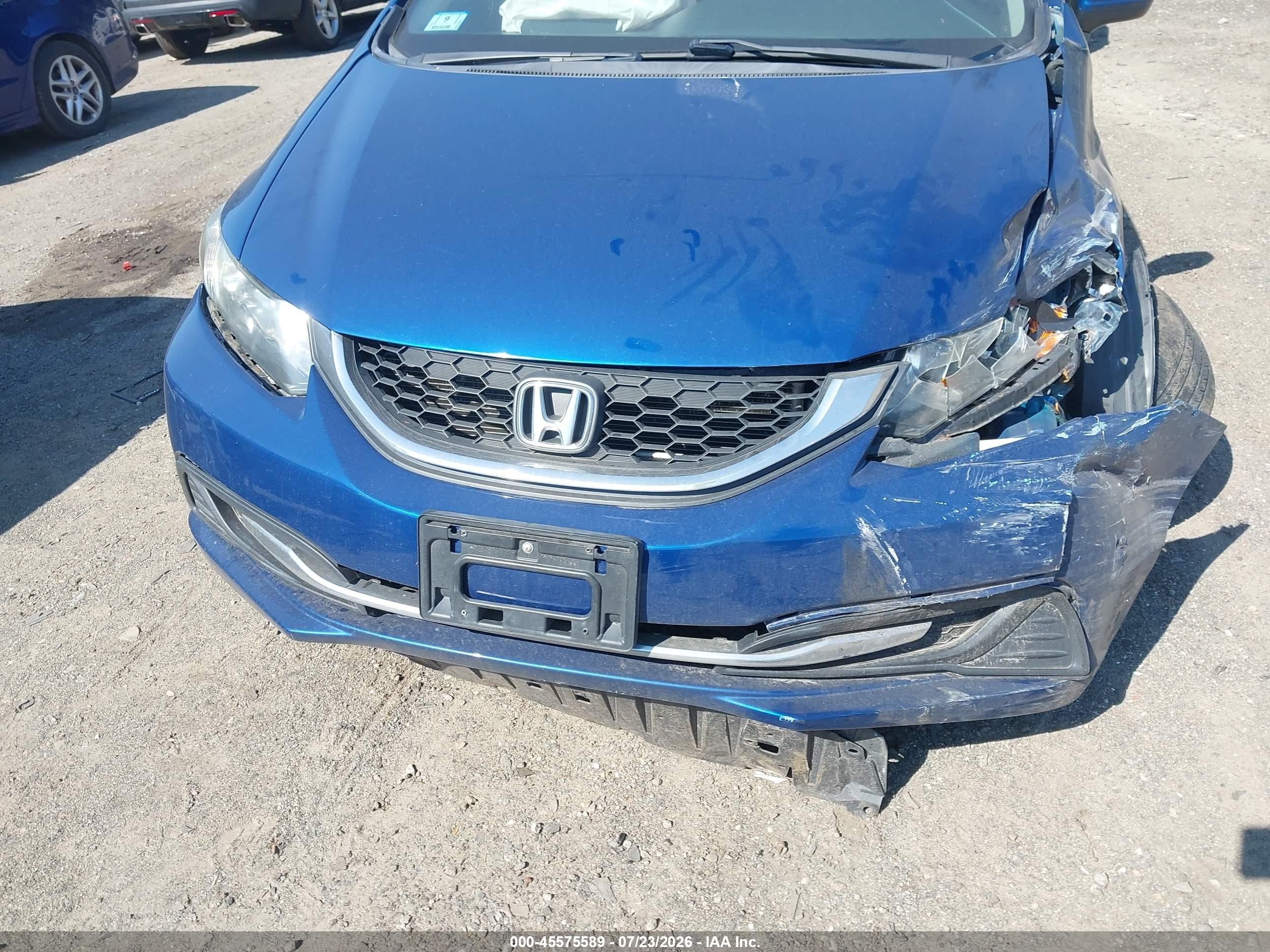 2015 Honda Civic Lx Blue vin: 2HGFB2F55FH509638