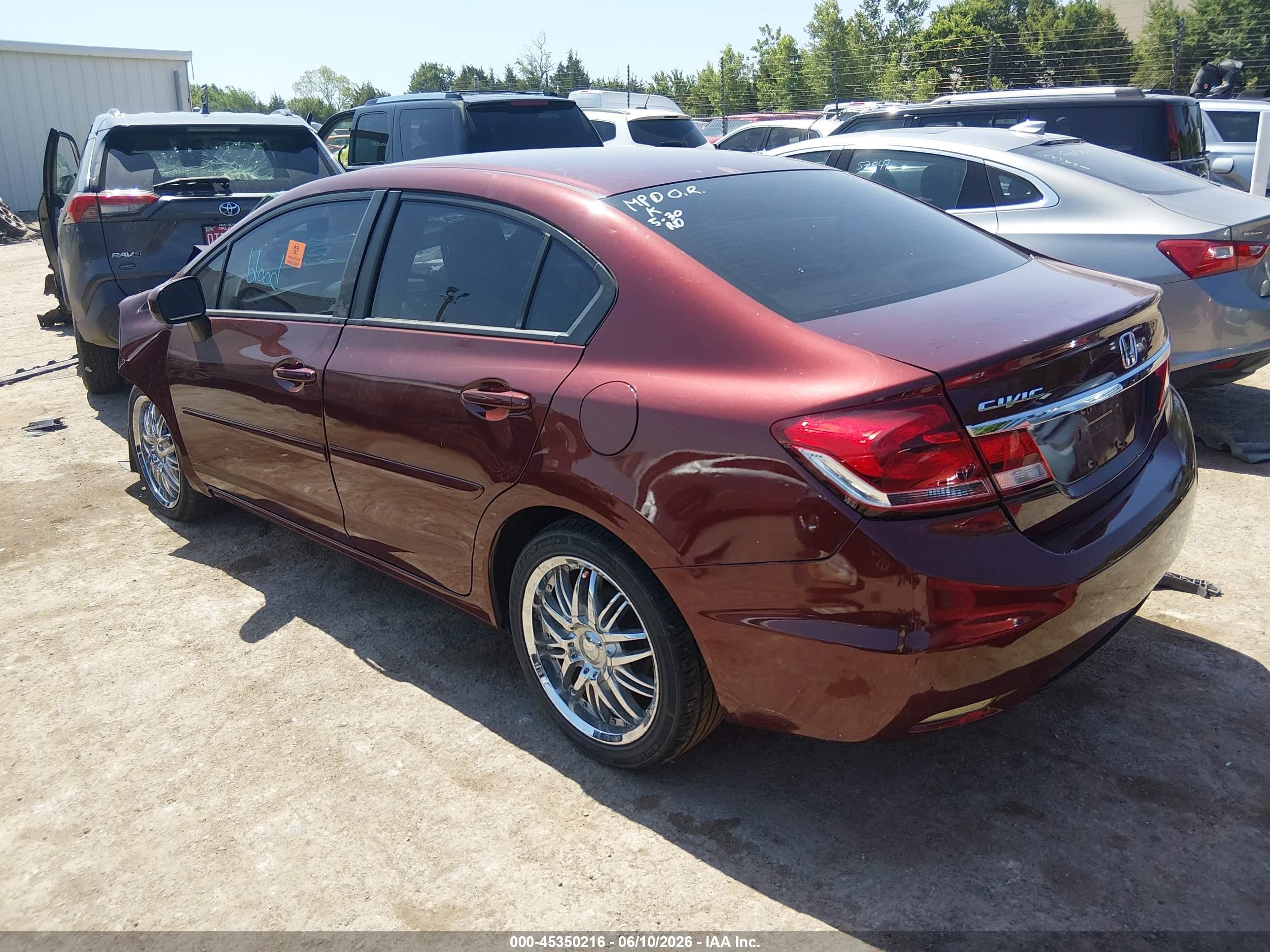2015 Honda Civic Lx Maroon vin: 2HGFB2F55FH520994