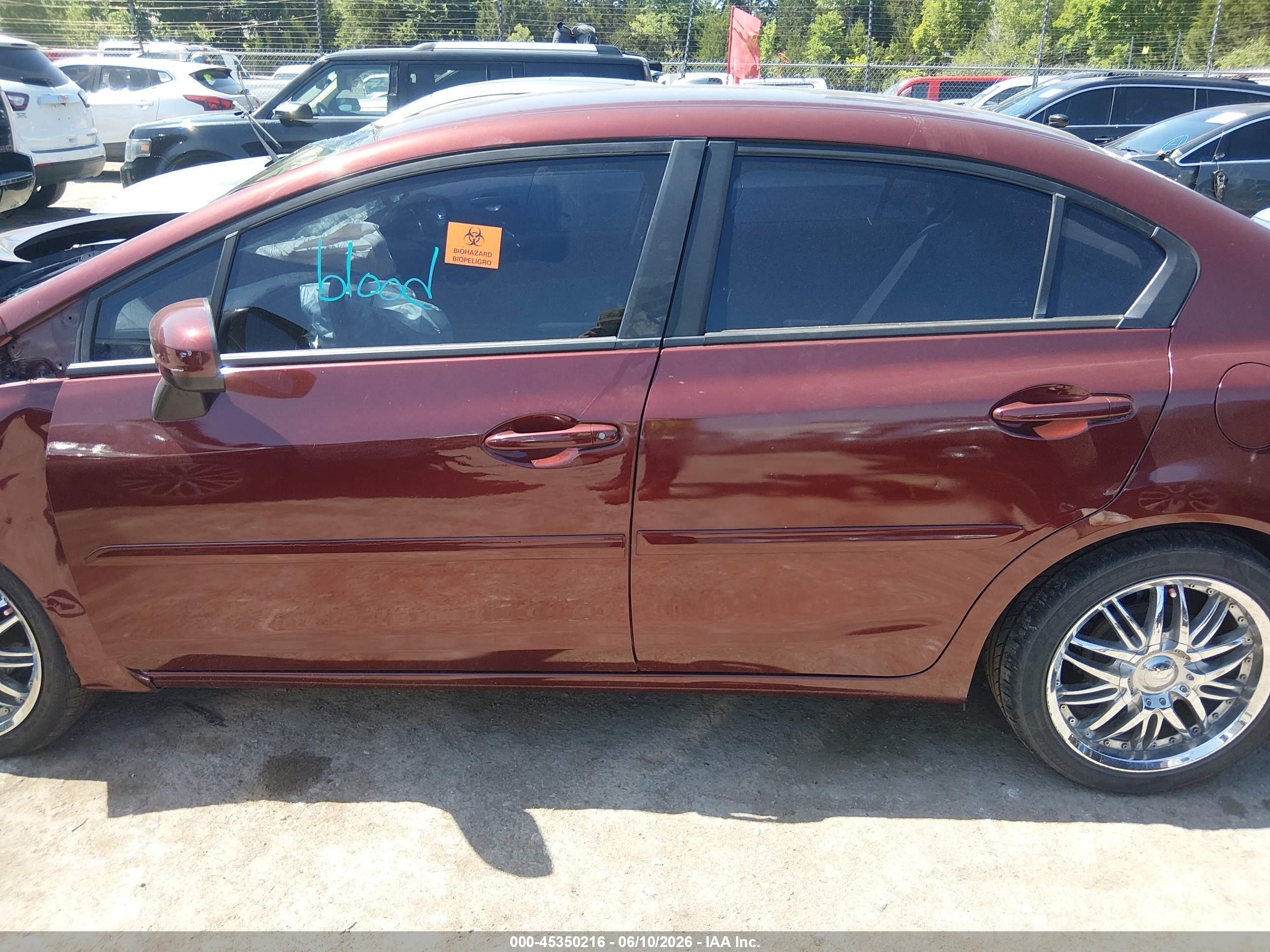2015 Honda Civic Lx Maroon vin: 2HGFB2F55FH520994