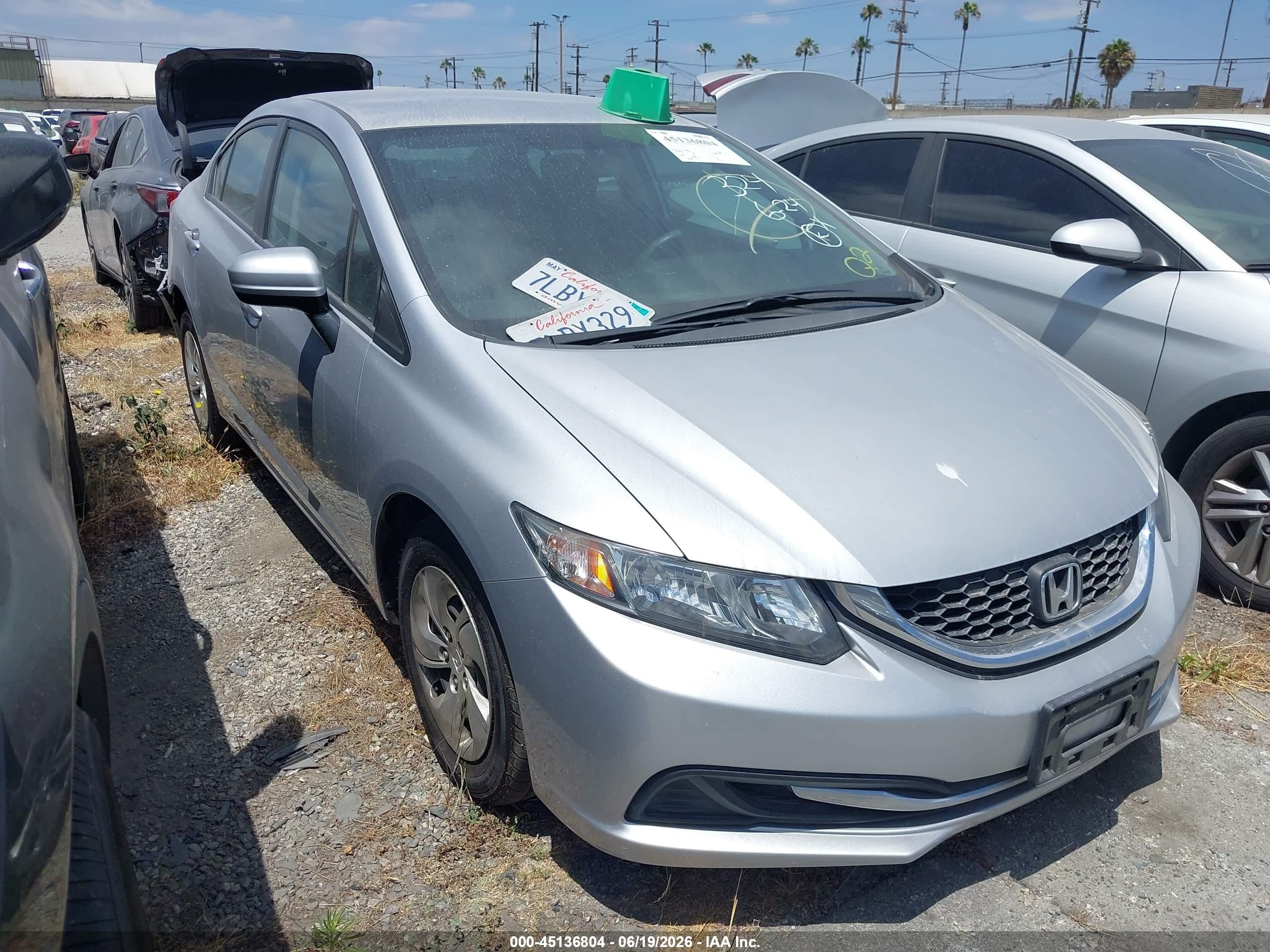 2015 Honda Civic Lx Silver vin: 2HGFB2F55FH525841
