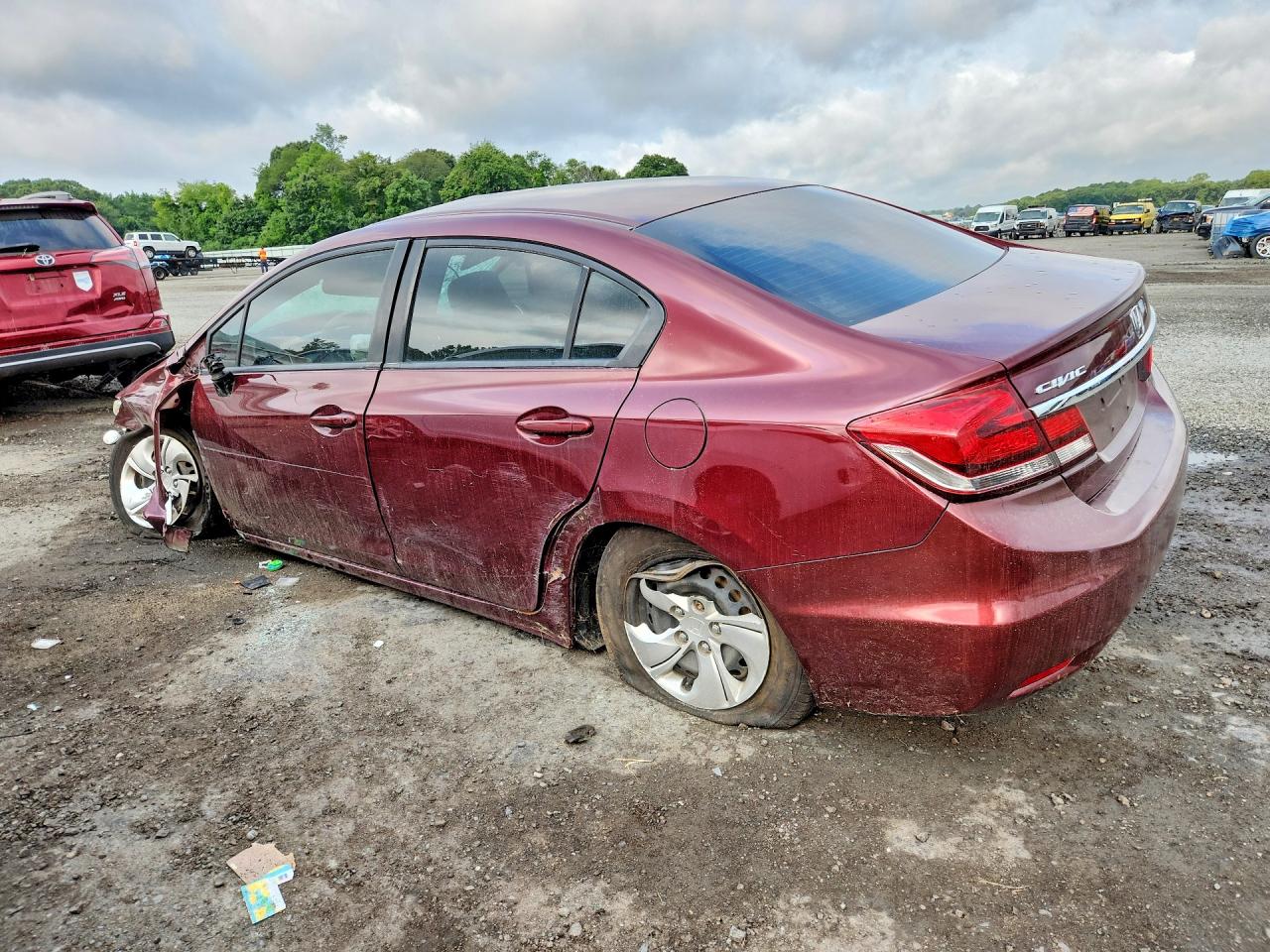 2015 Honda Civic Lx Burgundy vin: 2HGFB2F55FH528867
