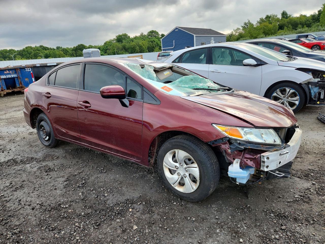 2015 Honda Civic Lx Burgundy vin: 2HGFB2F55FH528867