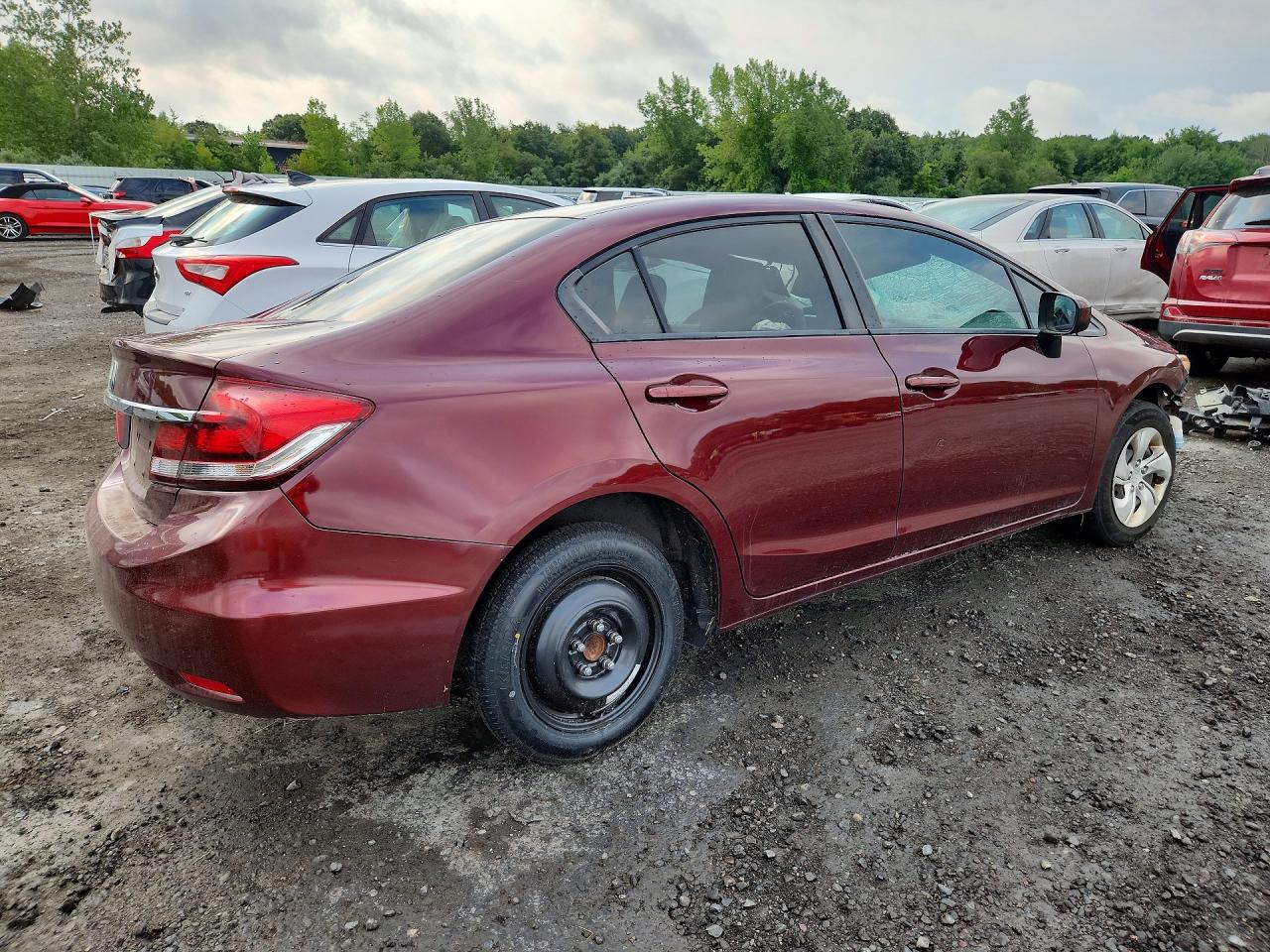 2015 Honda Civic Lx Burgundy vin: 2HGFB2F55FH528867