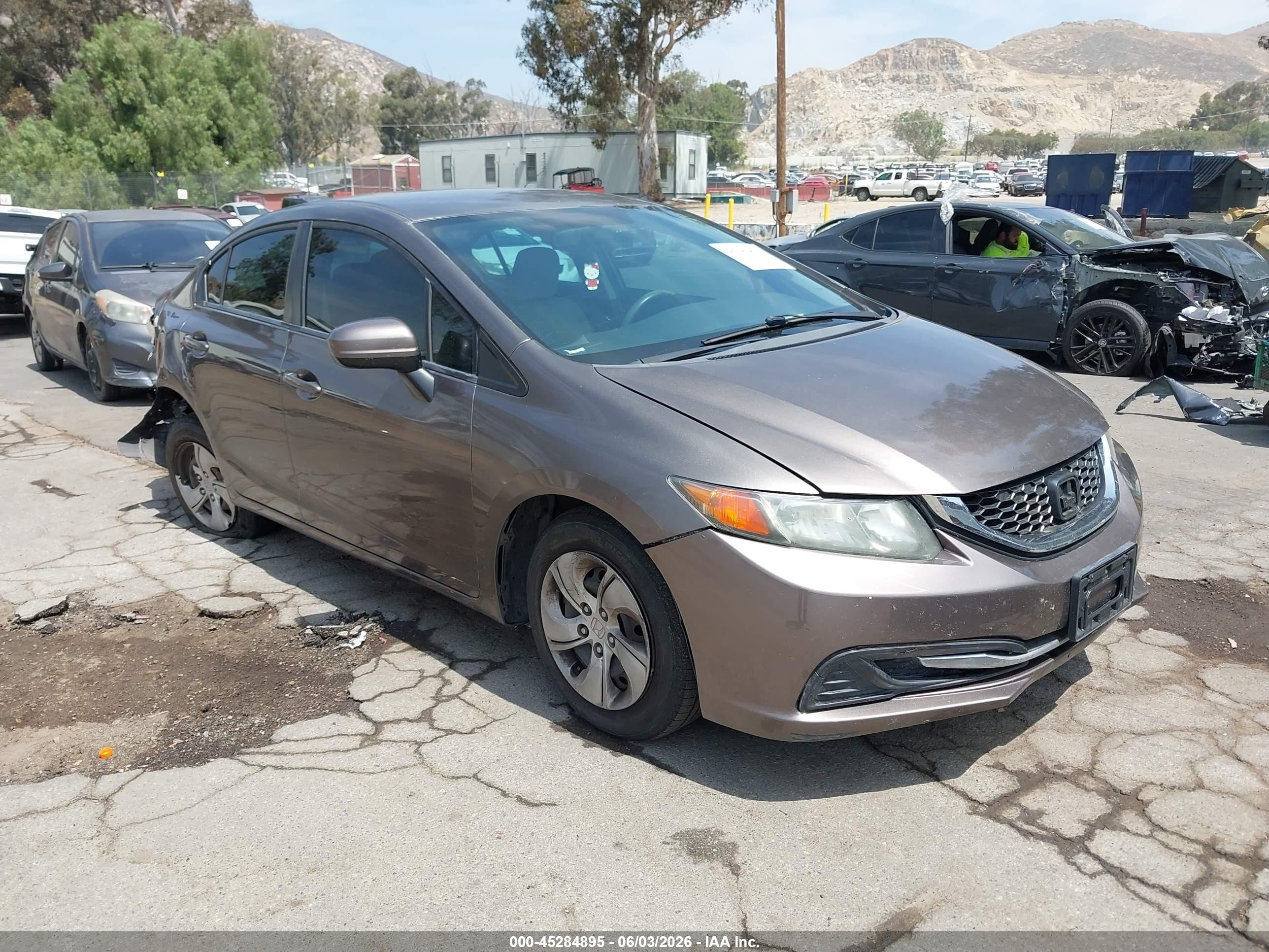 2015 Honda Civic Lx Gray vin: 2HGFB2F55FH541120