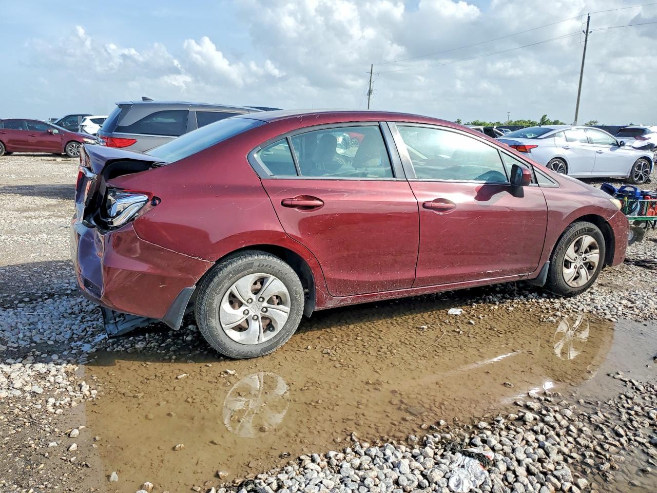 2015 Honda Civic Lx Red vin: 2HGFB2F55FH545023