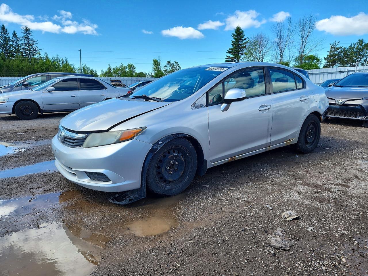 2012 Honda Civic Lx Silver vin: 2HGFB2F56CH011752