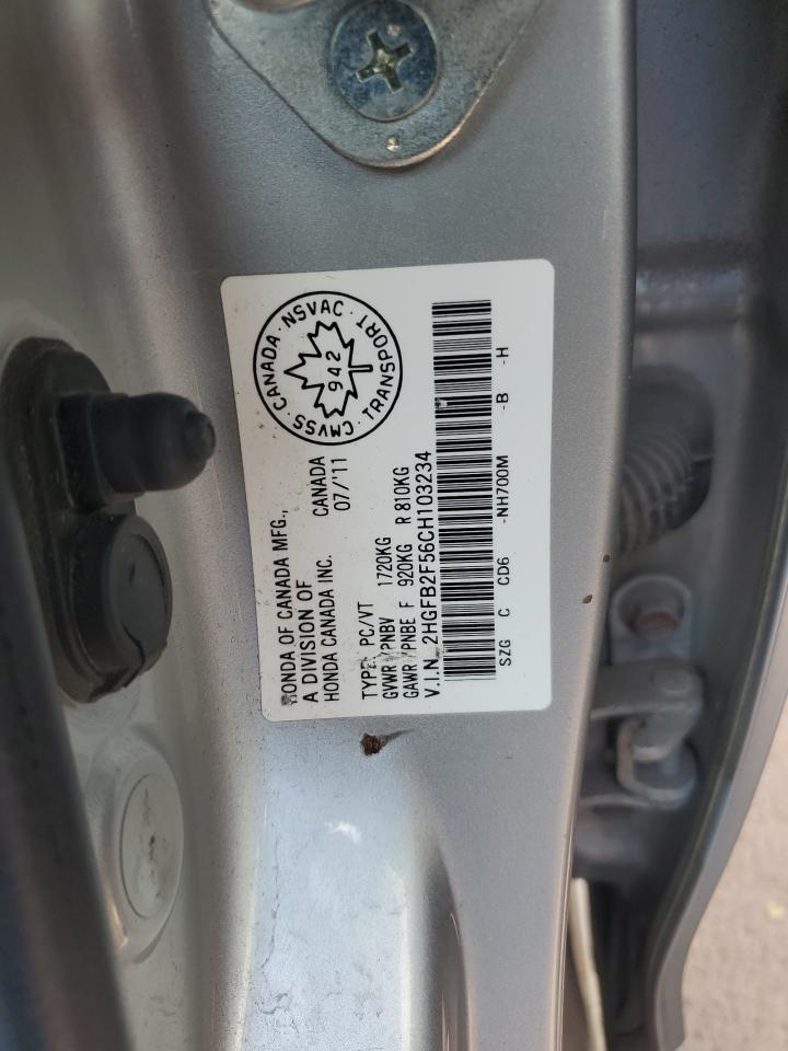 2012 Honda Civic Lx Gray vin: 2HGFB2F56CH103234