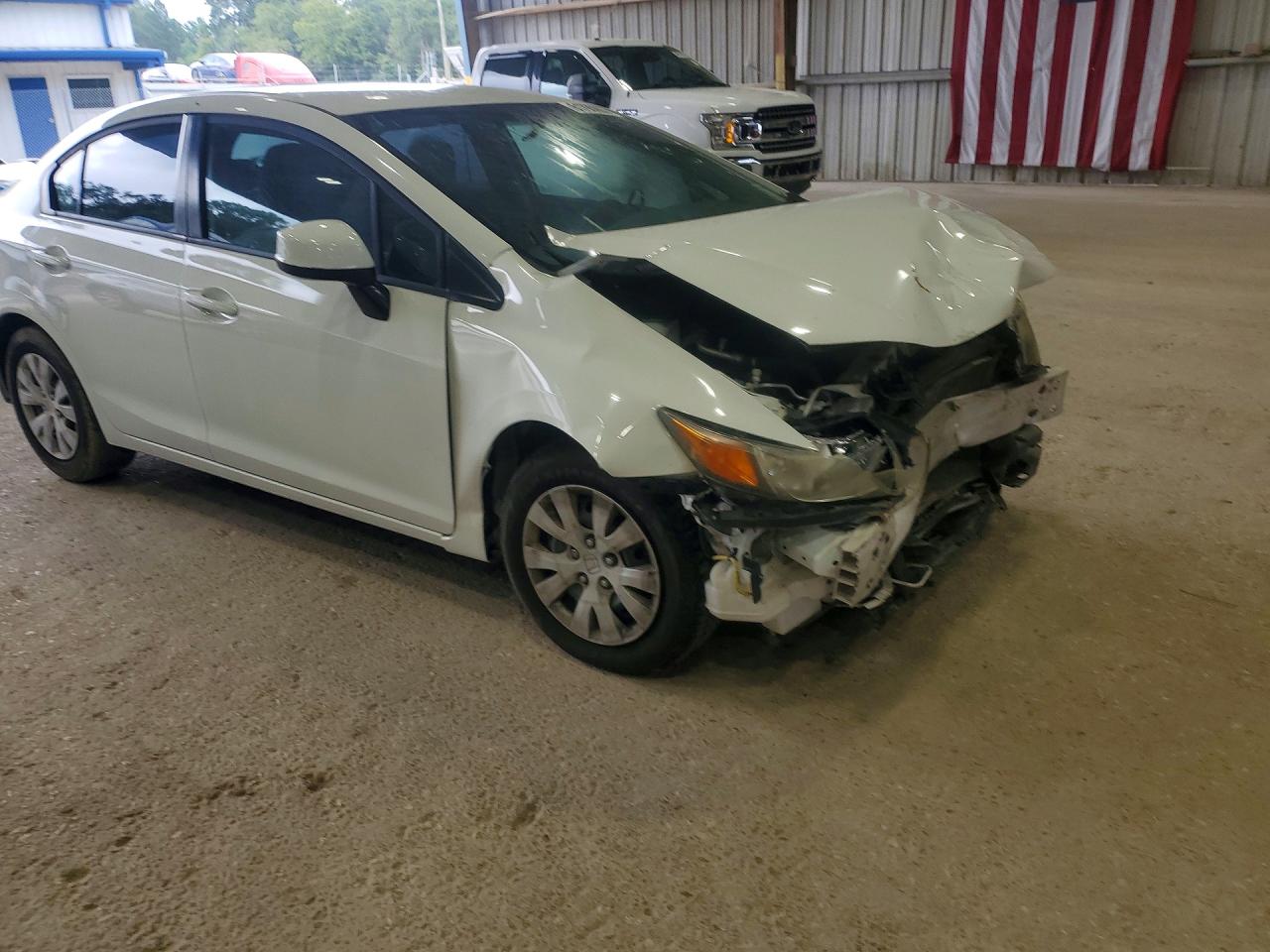 2012 Honda Civic Lx White vin: 2HGFB2F56CH314210